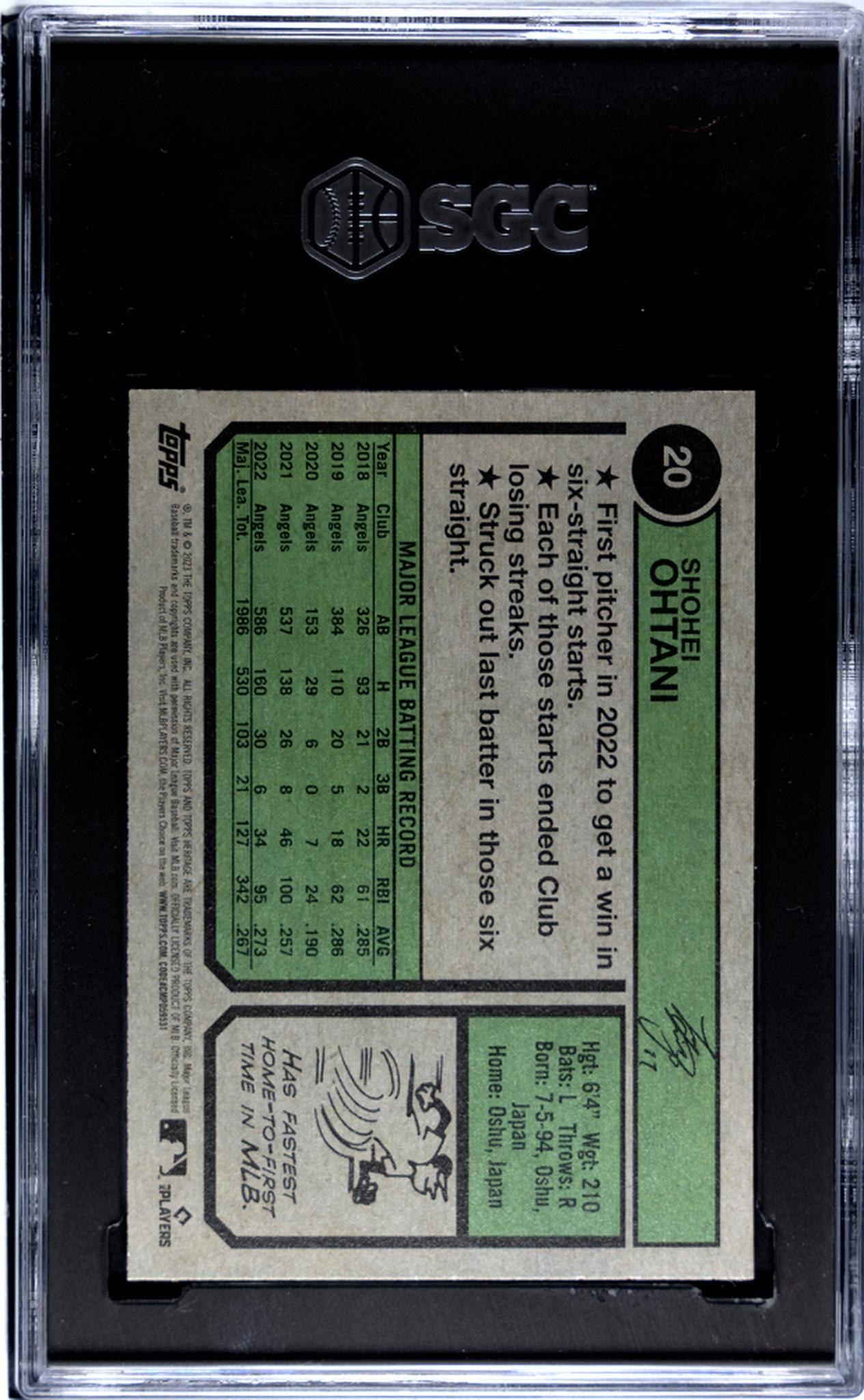 2023 Topps Heritage Shohei Ohtani #20 SGC 9.5