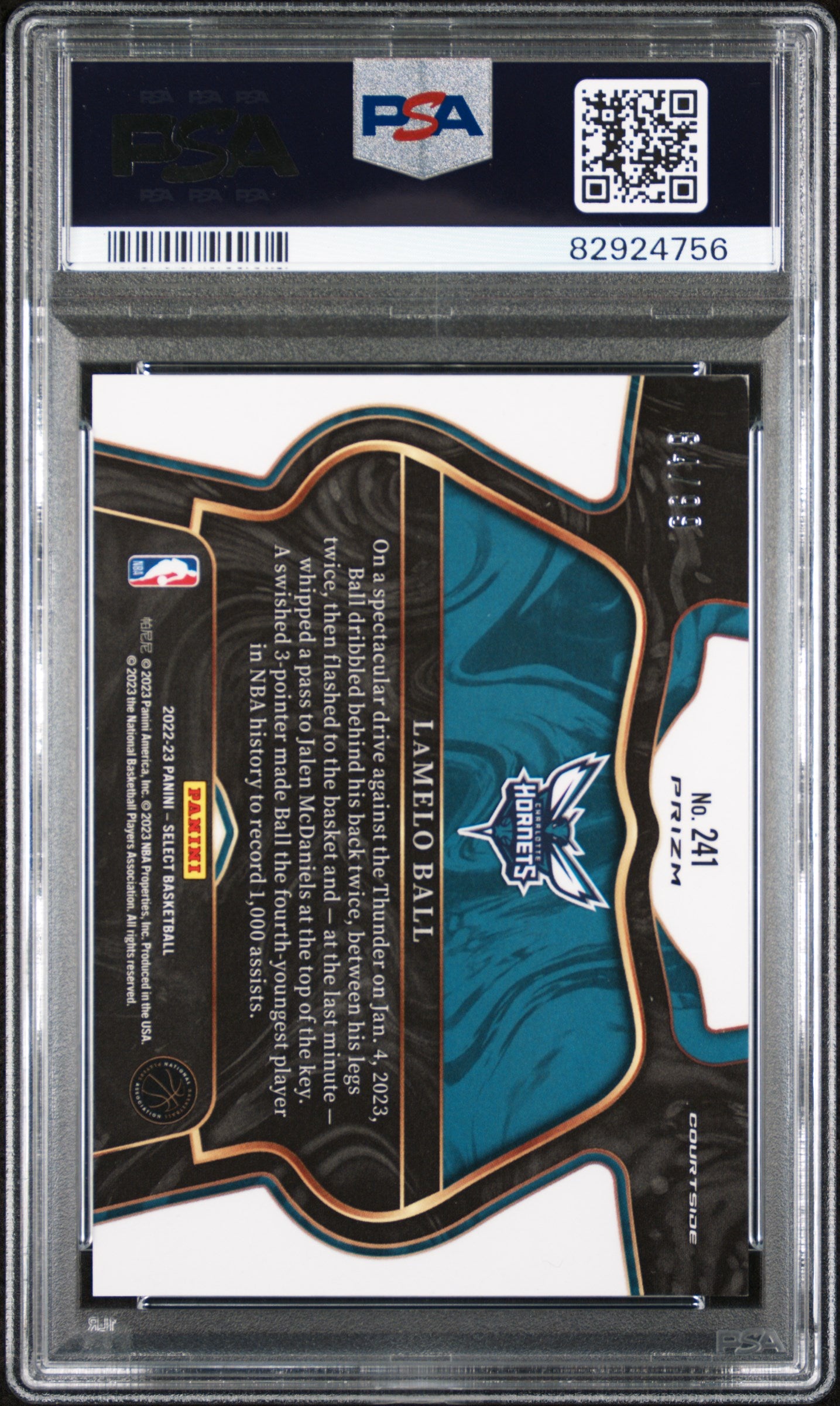 2022 Panini Select #241 Lamelo Ball Light Blue Disco PSA 9