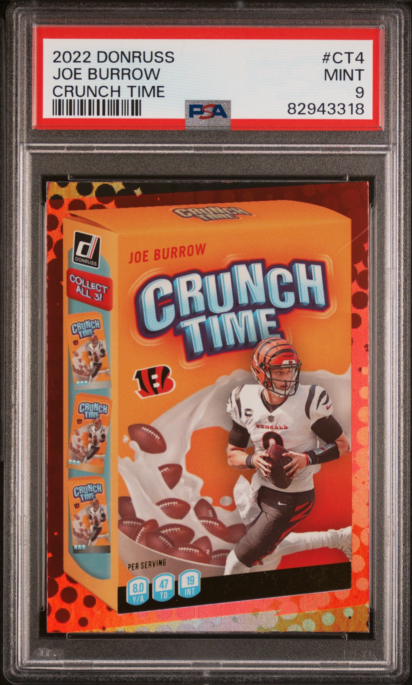 2022 Panini Donruss Crunch Time #CT-4 Joe Burrow PSA 9