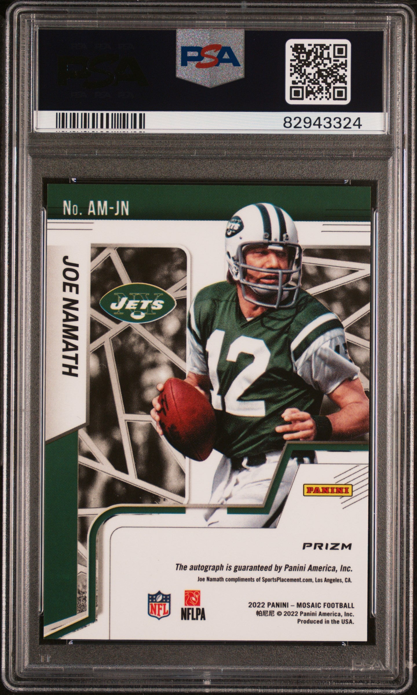 2022 Panini Mosaic Autographs Mosaic #AMJN Joe Namath Red PSA 10