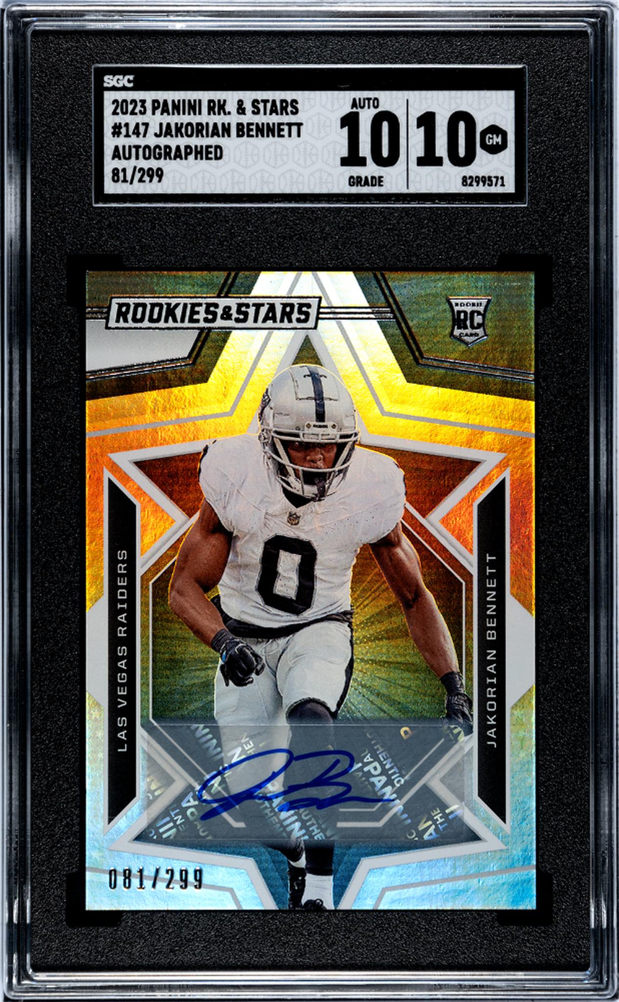 2023 Panini Rookies & Stars #147 Jakorian Bennett Auto. /299 SGC 10