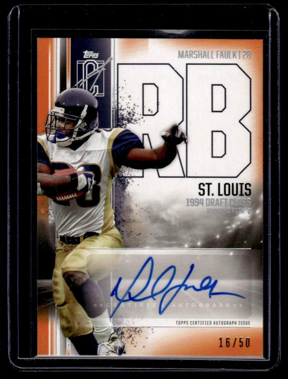 2024 Topps Signature Class Veterans Class Marshall Faulk #VCA-MF Auto /50