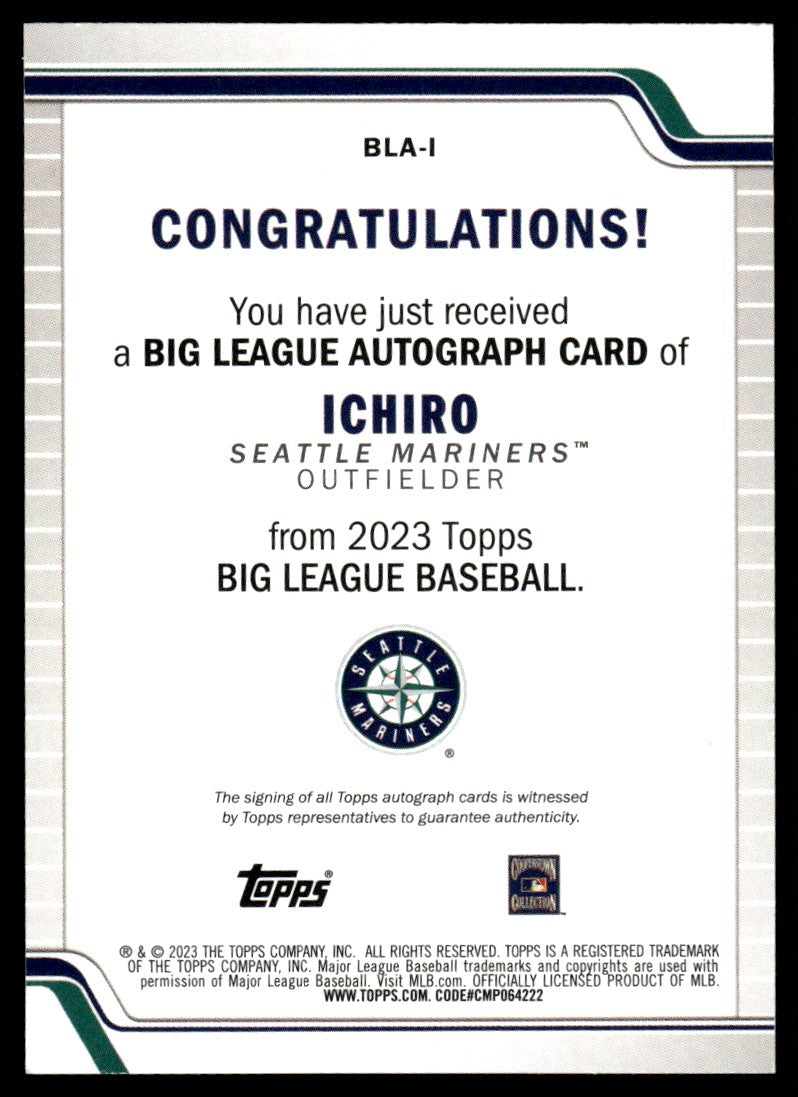 2023 Topps Big League Auto Red /5 #BLA-I Ichiro