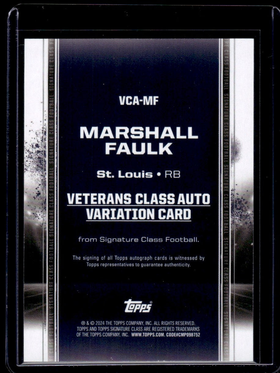 2024 Topps Signature Class Veterans Class Marshall Faulk #VCA-MF Auto /50