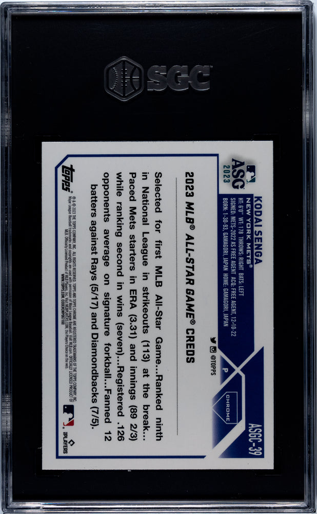 2023 Topps Chrome Update All-Star Game Kodai Senga #ASGC-39 RC SGC 9.5