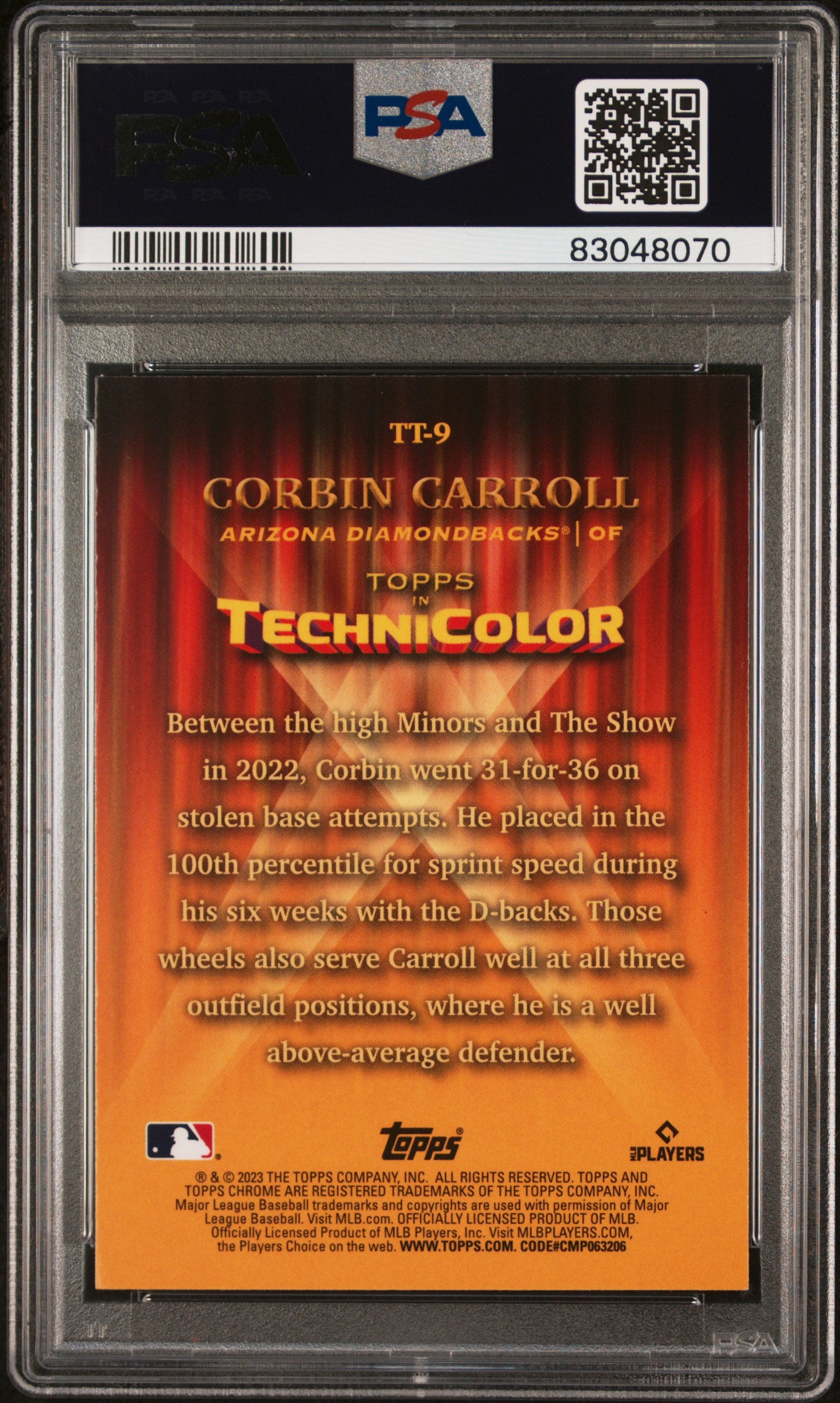 2023 Topps Chrome Topps In Technicolor Corbin Carroll #TT9 PSA 10