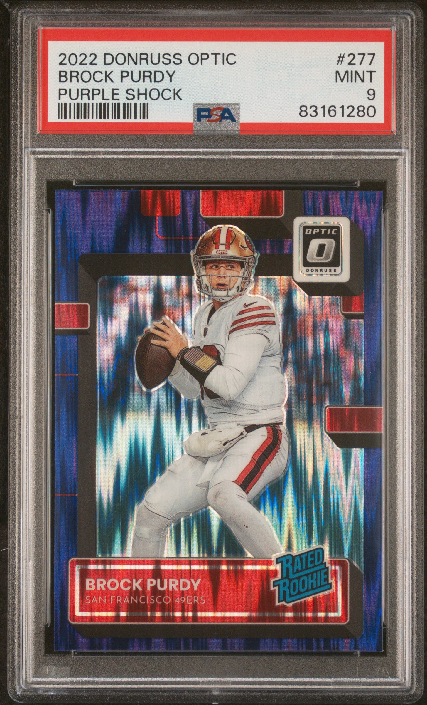 2022 Donruss Optic #277 Brock Purdy Rated Rookie PSA 9