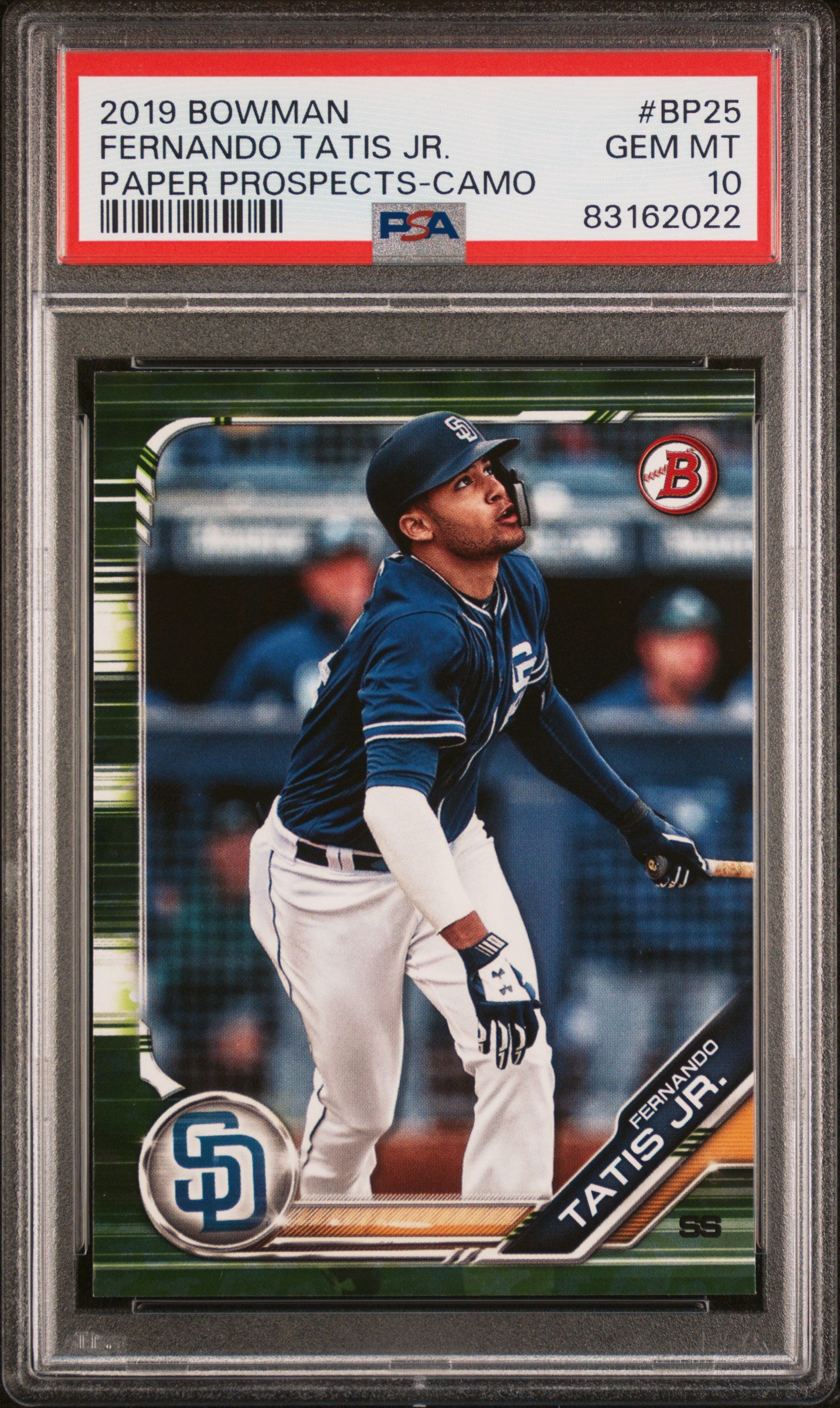 2019 Bowman #BP25 Fernando Tatis Jr. Camo PSA 10