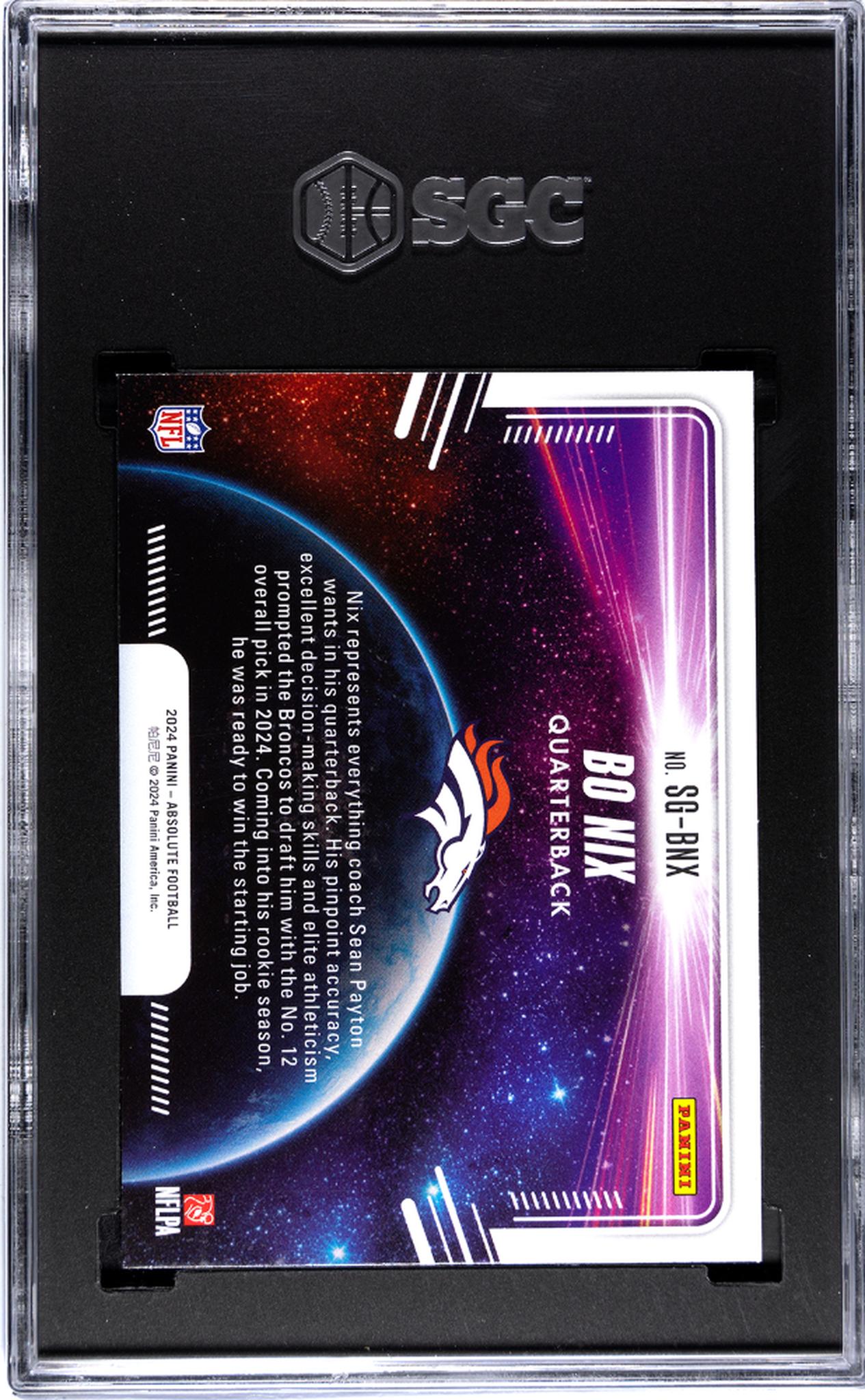 2024 Panini Absolute #SG-BNX Bo Nix Star Gazing SGC 10