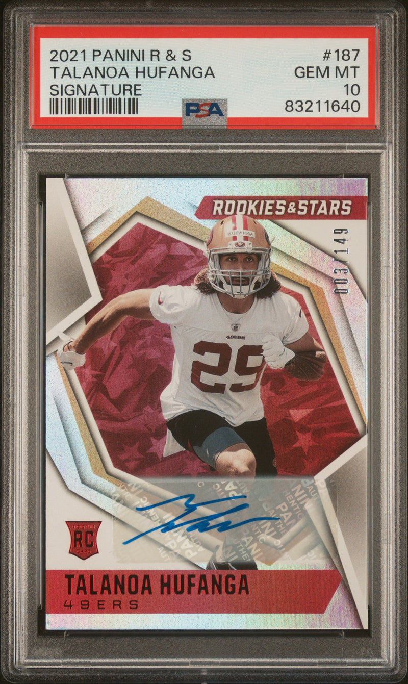 2021 Panini Rookies & Stars Signature Talanoa Hufanga #187 /149 PSA 10