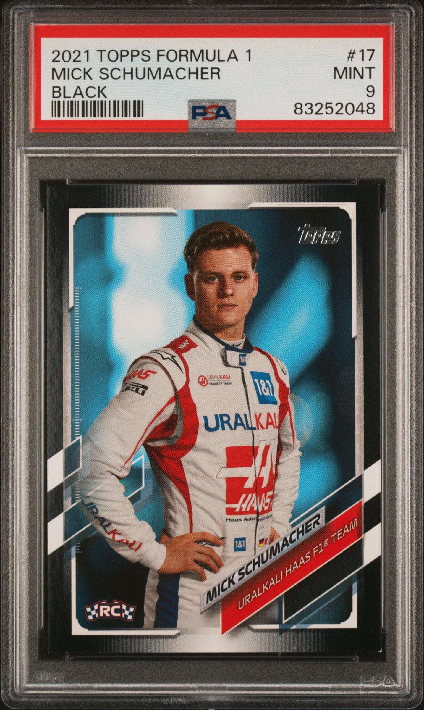 2021 Topps Formula 1 Black Mick Schumacher #17 /10 PSA 9
