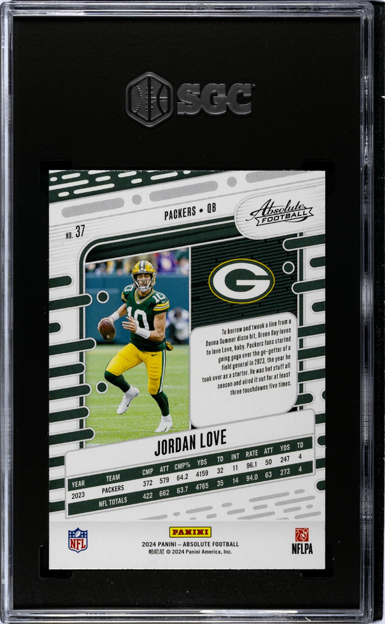 2024 Panini Absolute Retail Jordan Love #37 SGC 9