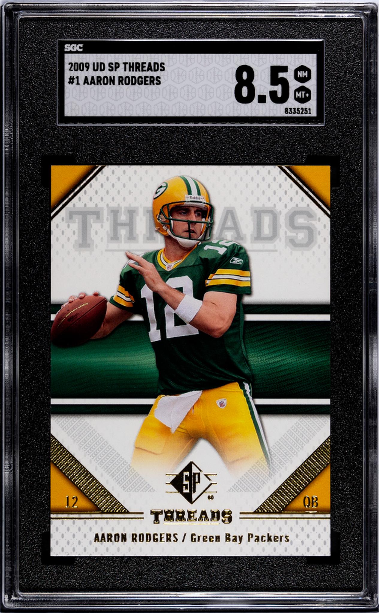 2009 Upper Deck SP Threads Aaron Rodgers #1 SGC 8.5