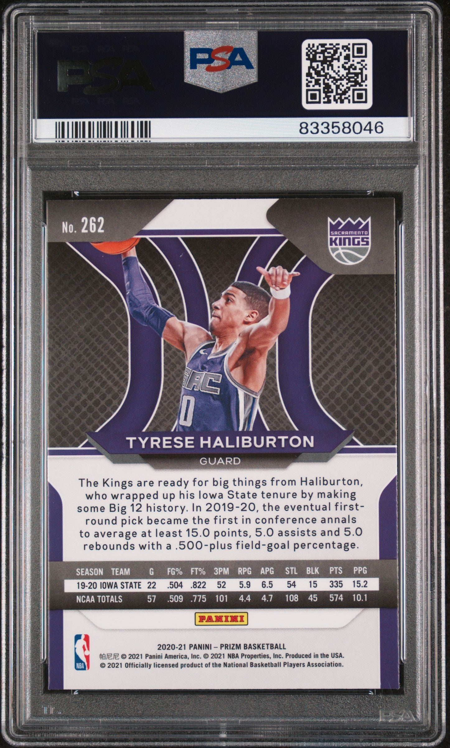 2020 Panini Prizm Tyrese Haliburton #262 RC PSA 10