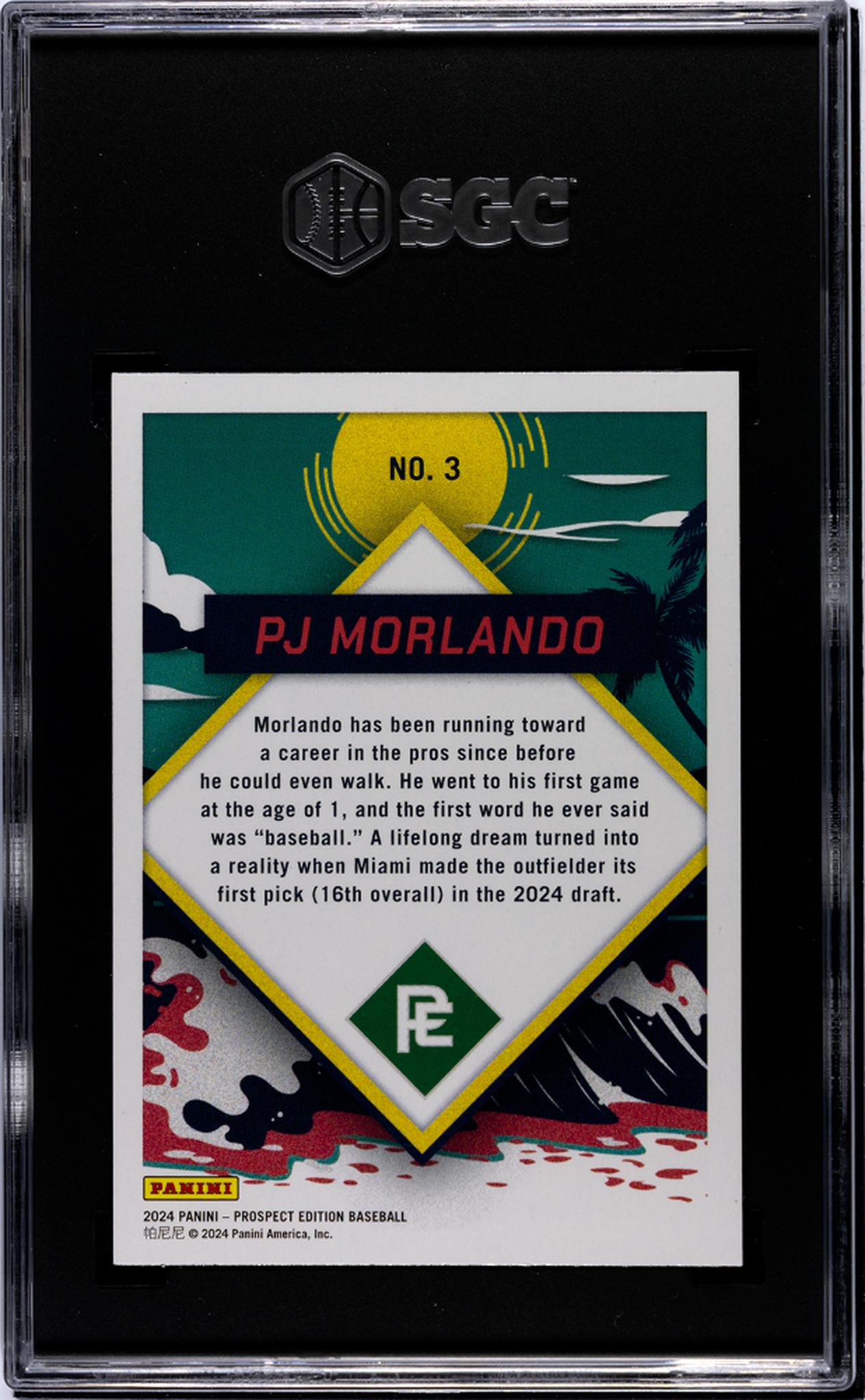 2024 Panini Prospect Edition PJ Morlando #3 SGC 9.5
