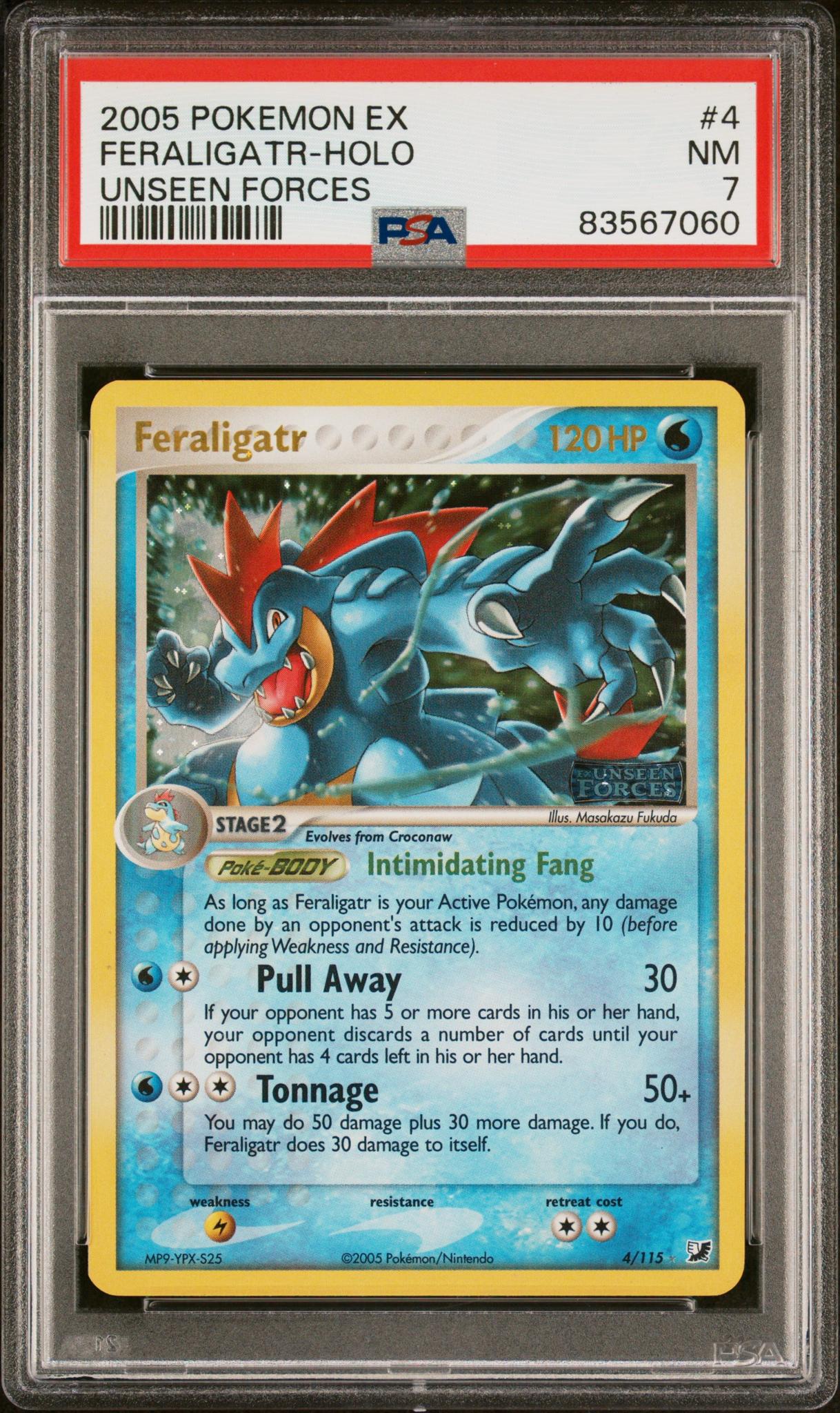 2005 Pokémon EX Unseen Forces Feraligatr #4/115 Holo PSA 7