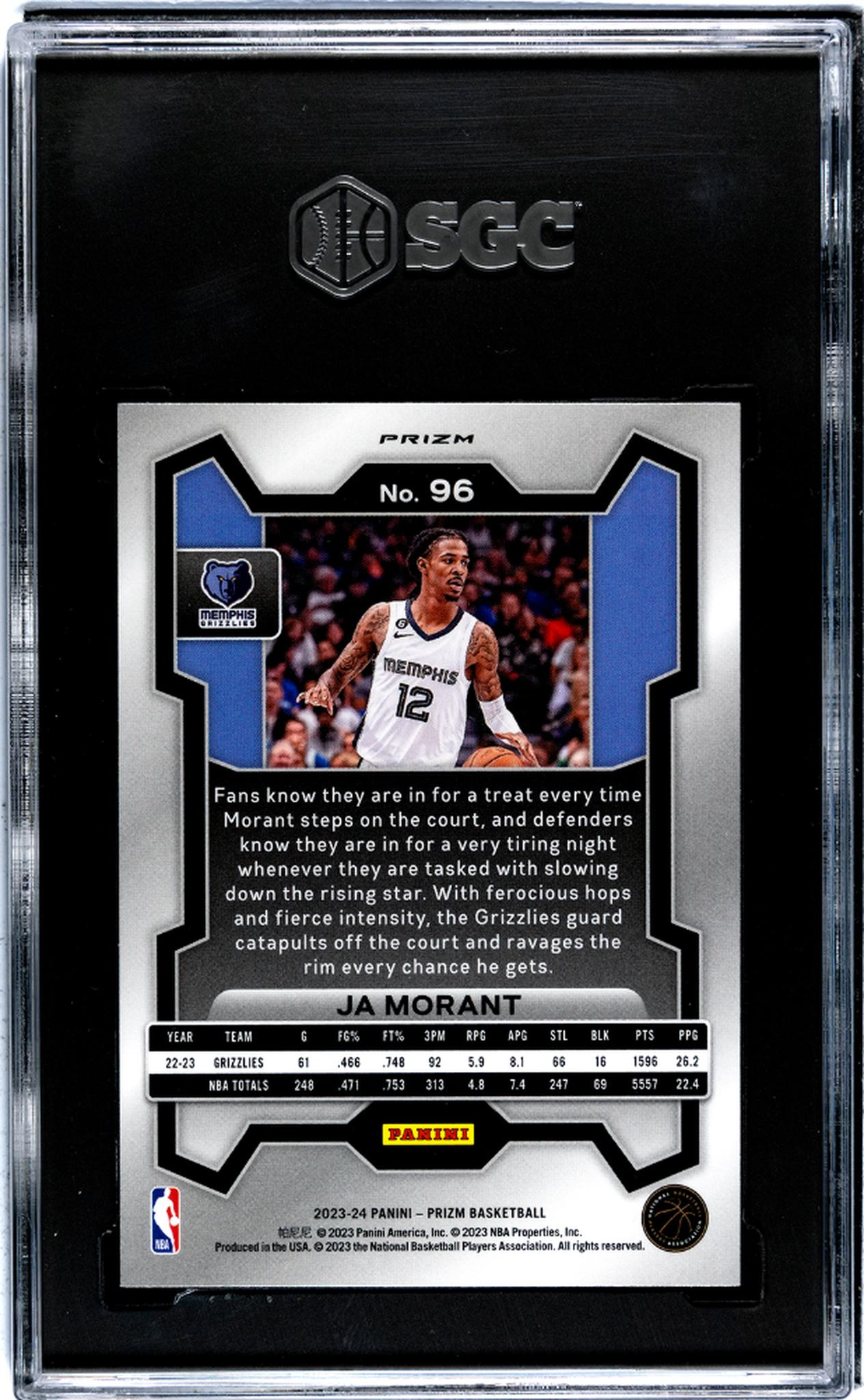 2023 Panini Prizm Silver Ja Morant #96 SGC 9