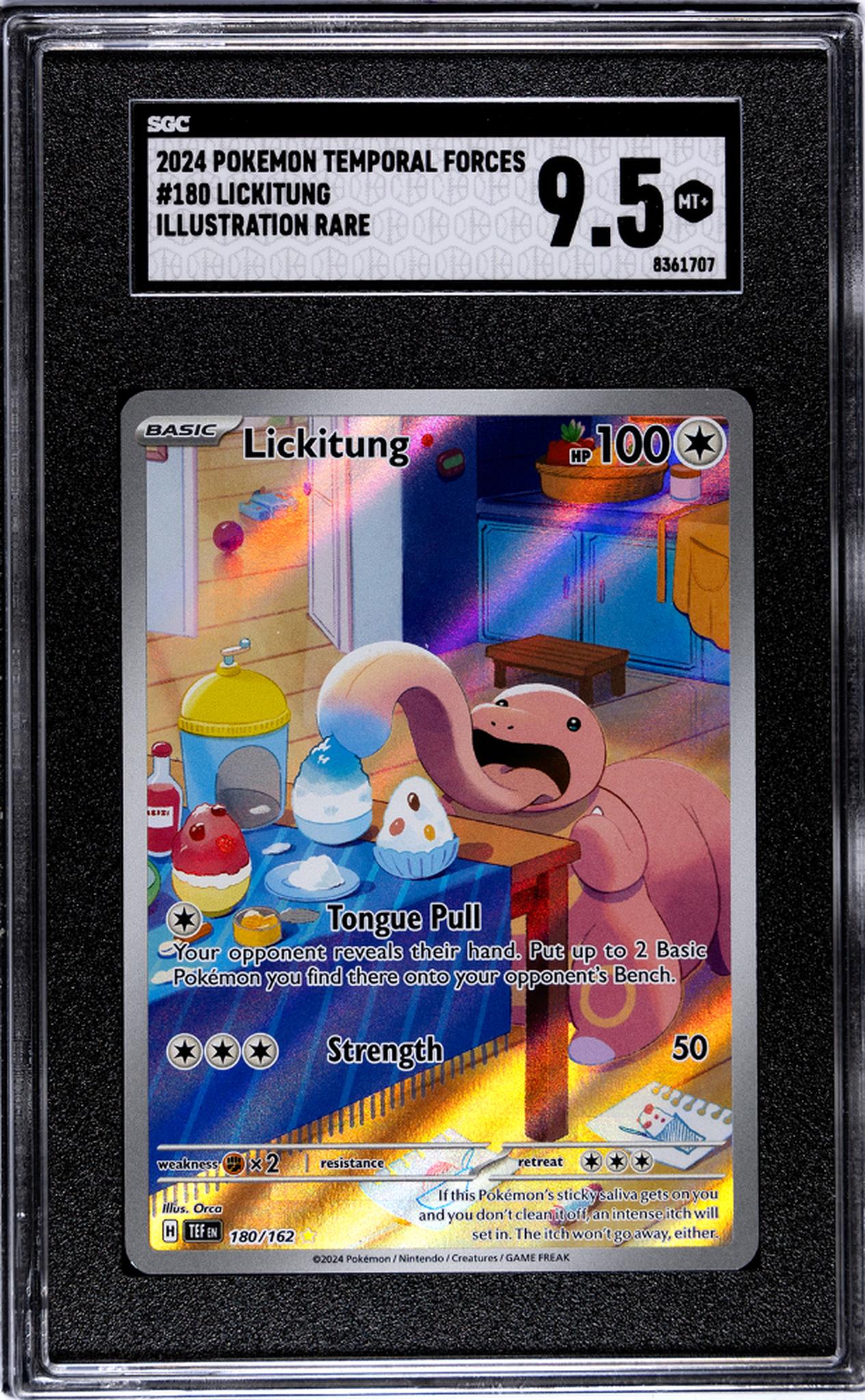 2024 Pokemon Temporal Forces #180/162 Lickitung Illustration Rare SGC 9.5