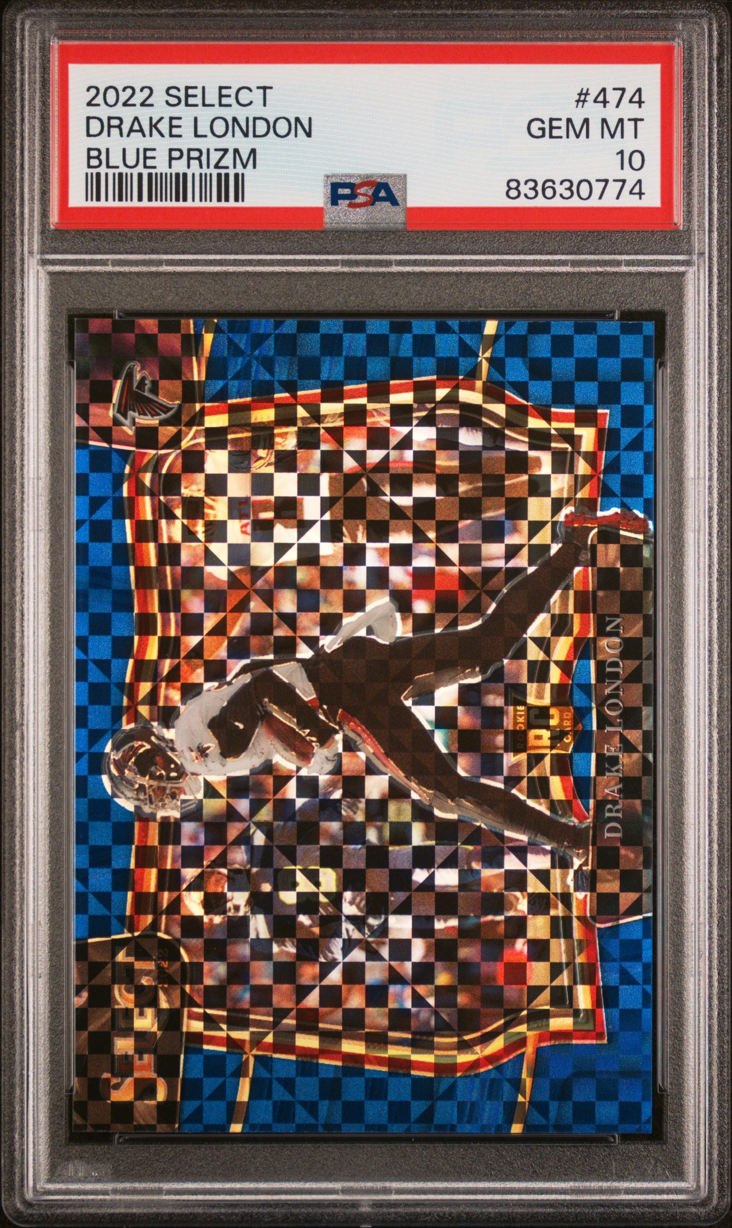 2022 Panini Select Blue Prizm Drake London #474 RC Field Level /149 PSA 10