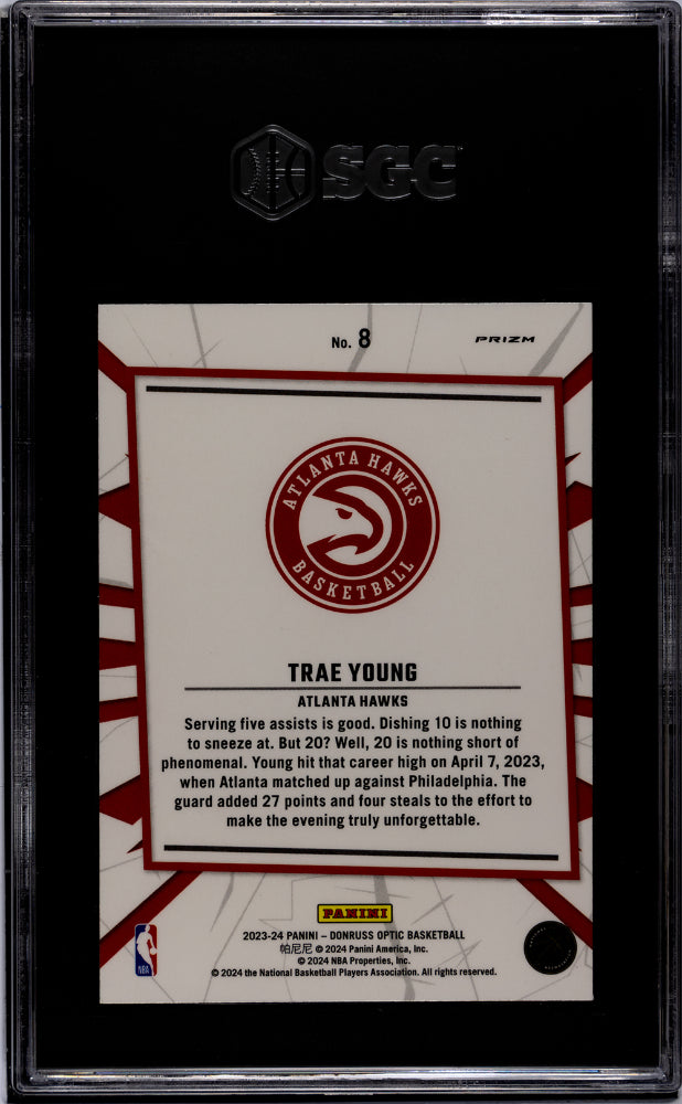 2023 Donruss Optic #8 Trae Young My House SGC 9.5