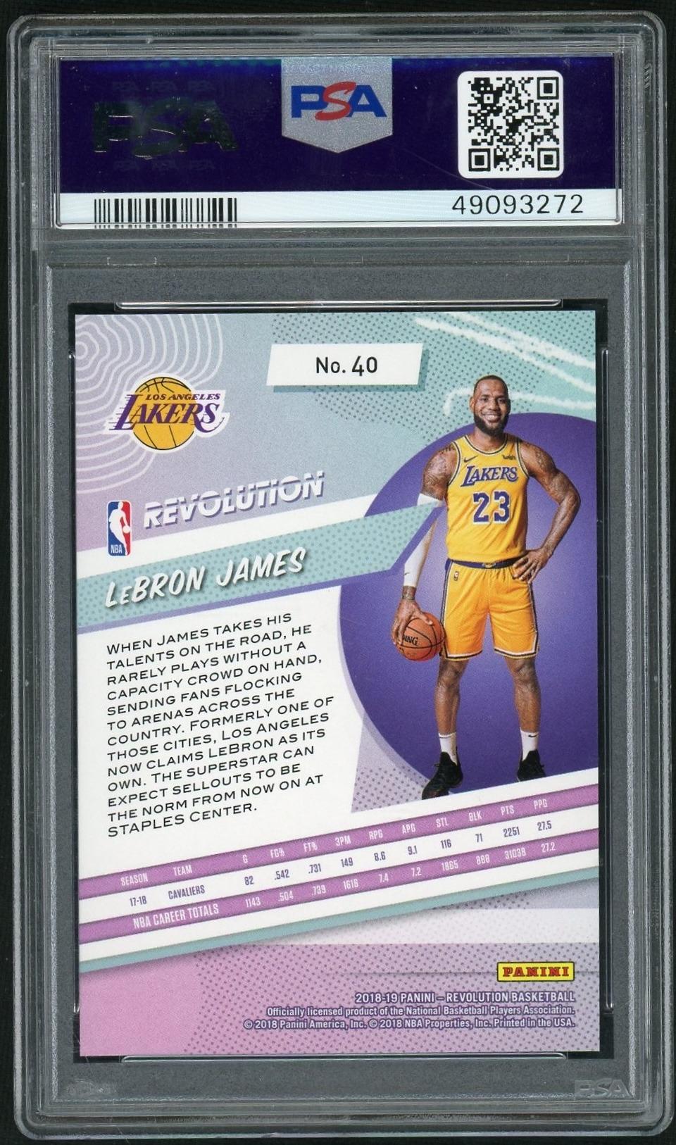 2018 Panini Revolution LeBron James #40 PSA 10
