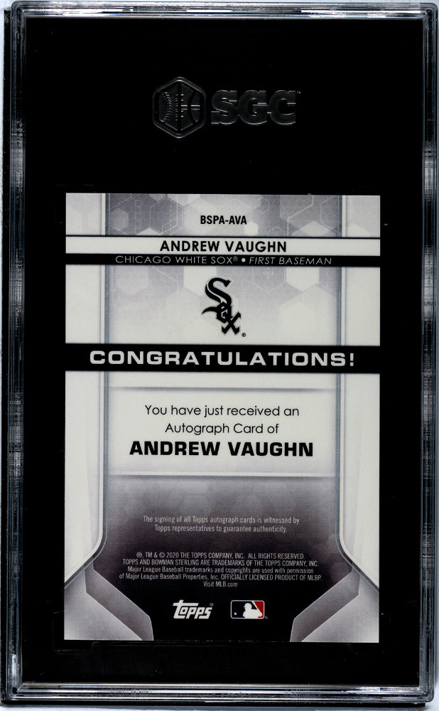 2020 Bowman Sterling #BSPA-AVA Andrew Vaughn Prospect Auto. SGC 9.5