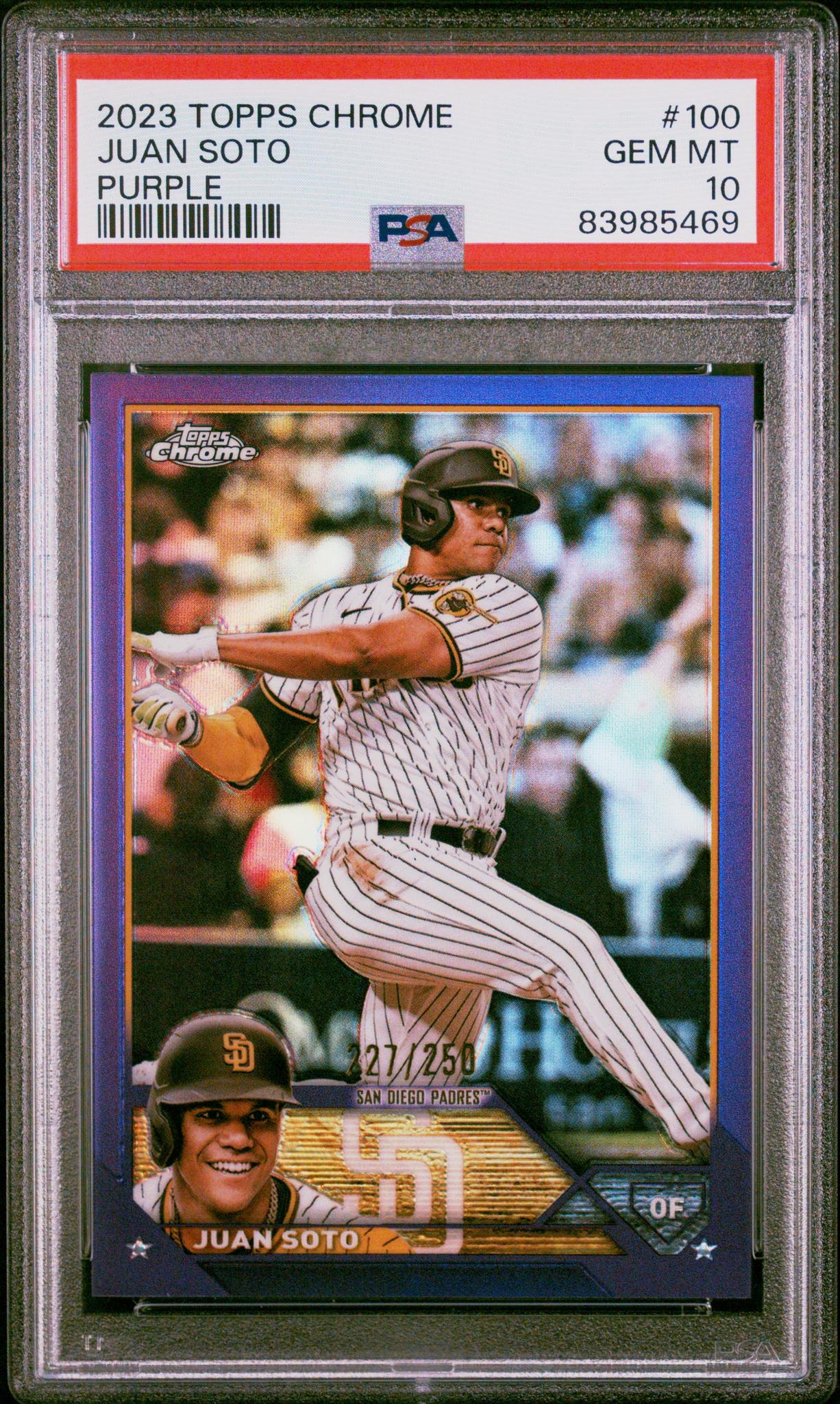 2023 Topps Chrome #100 Juan Soto Purple Refractor PSA 10
