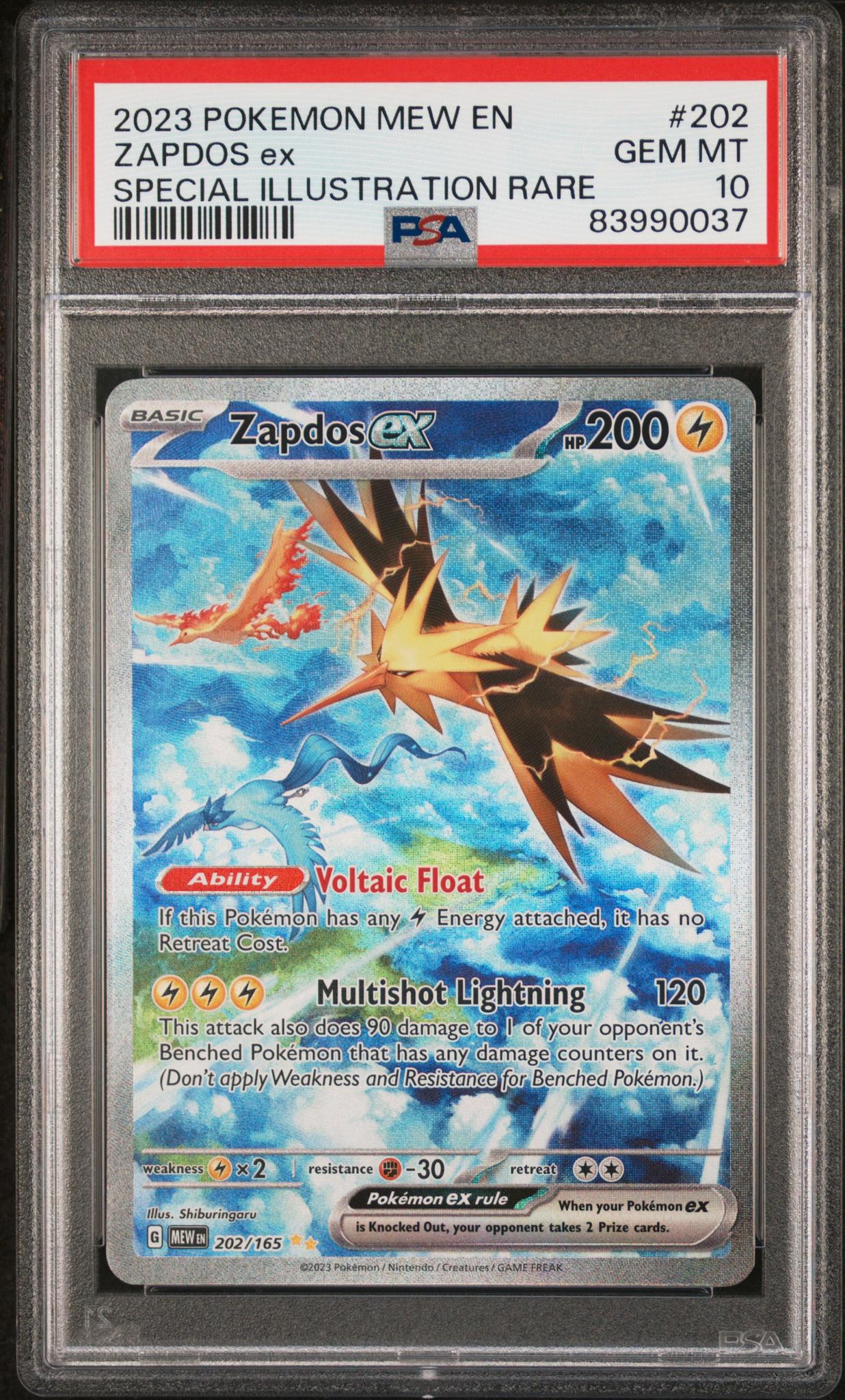 2023 Pokemon Scarlet and Violet 151 Special Illustration Rare Zapdos Ex #202 PSA 10
