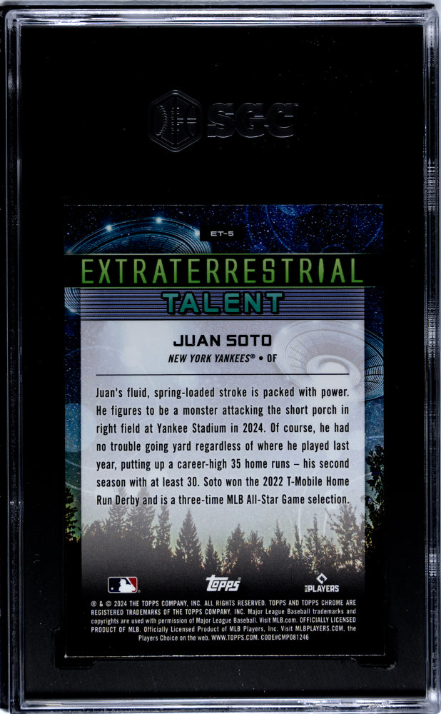 2024 Topps Cosmic Chrome Extraterrestrial Talent Juan Soto #ET-5 SGC 9
