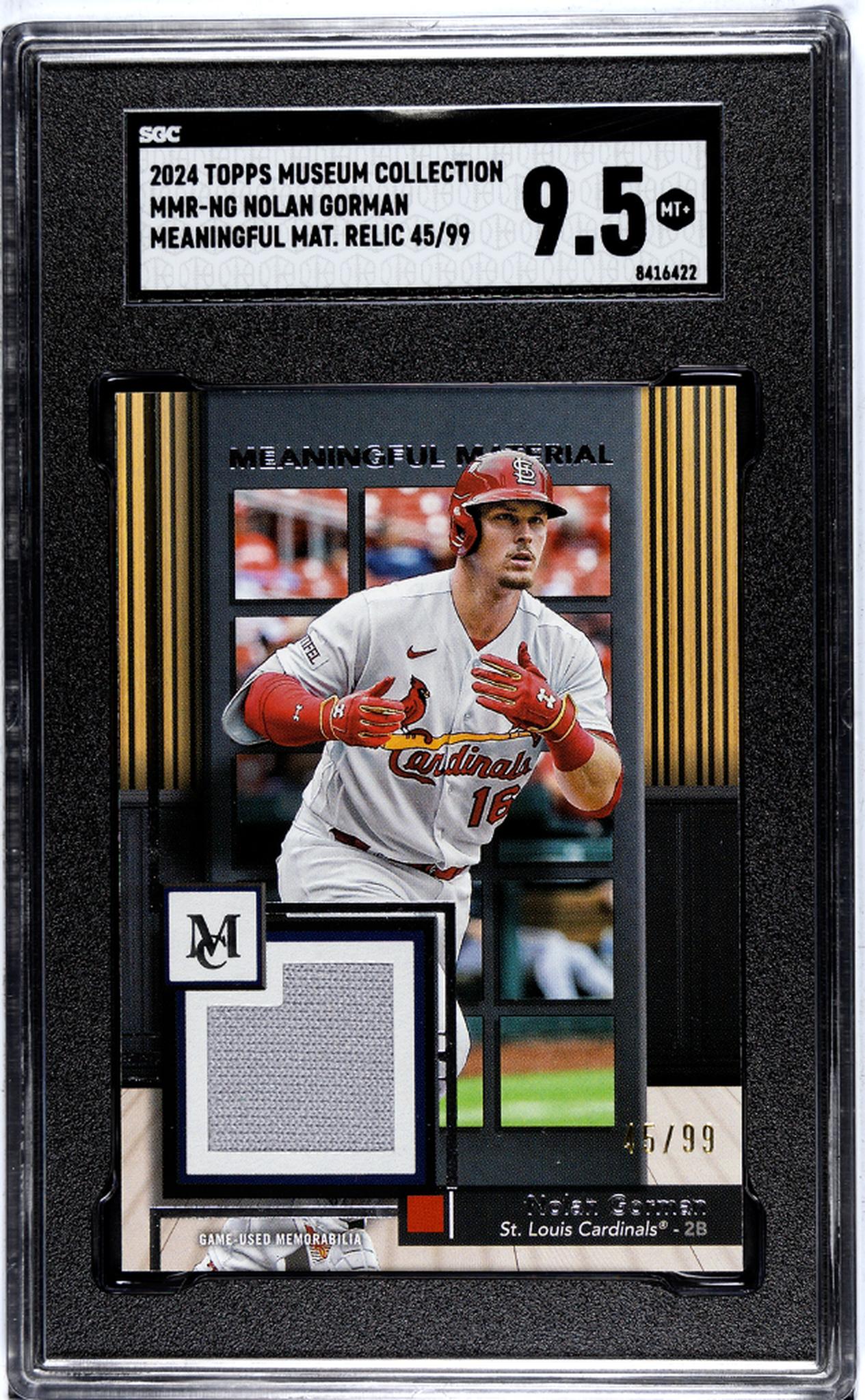 2024 Topps Museum Collection #MMR-NG Nolan Gorman /99 jersey SGC 9.5