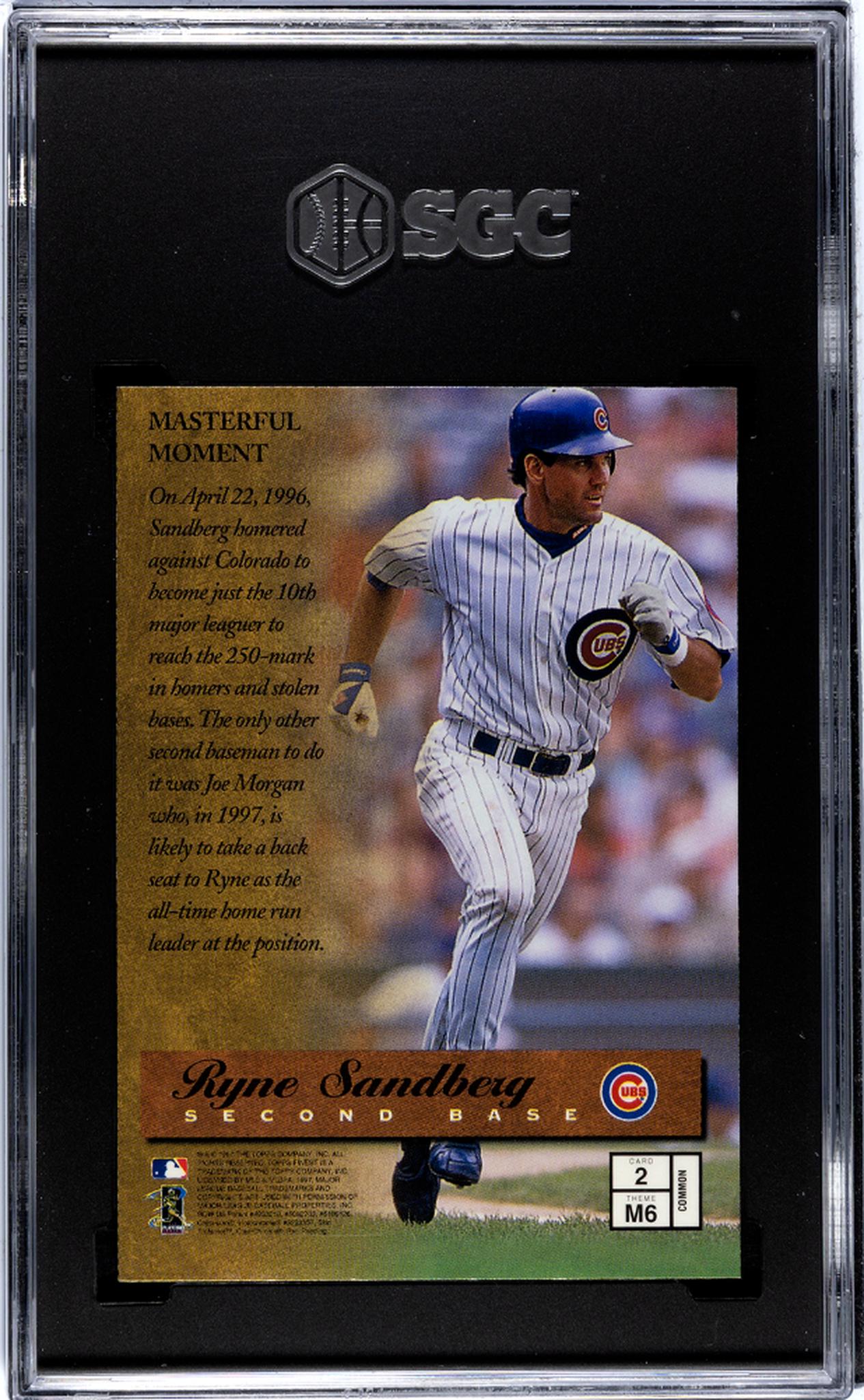 1997 Topps Finest #2 Ryne Sandberg Masters SGC 8.5