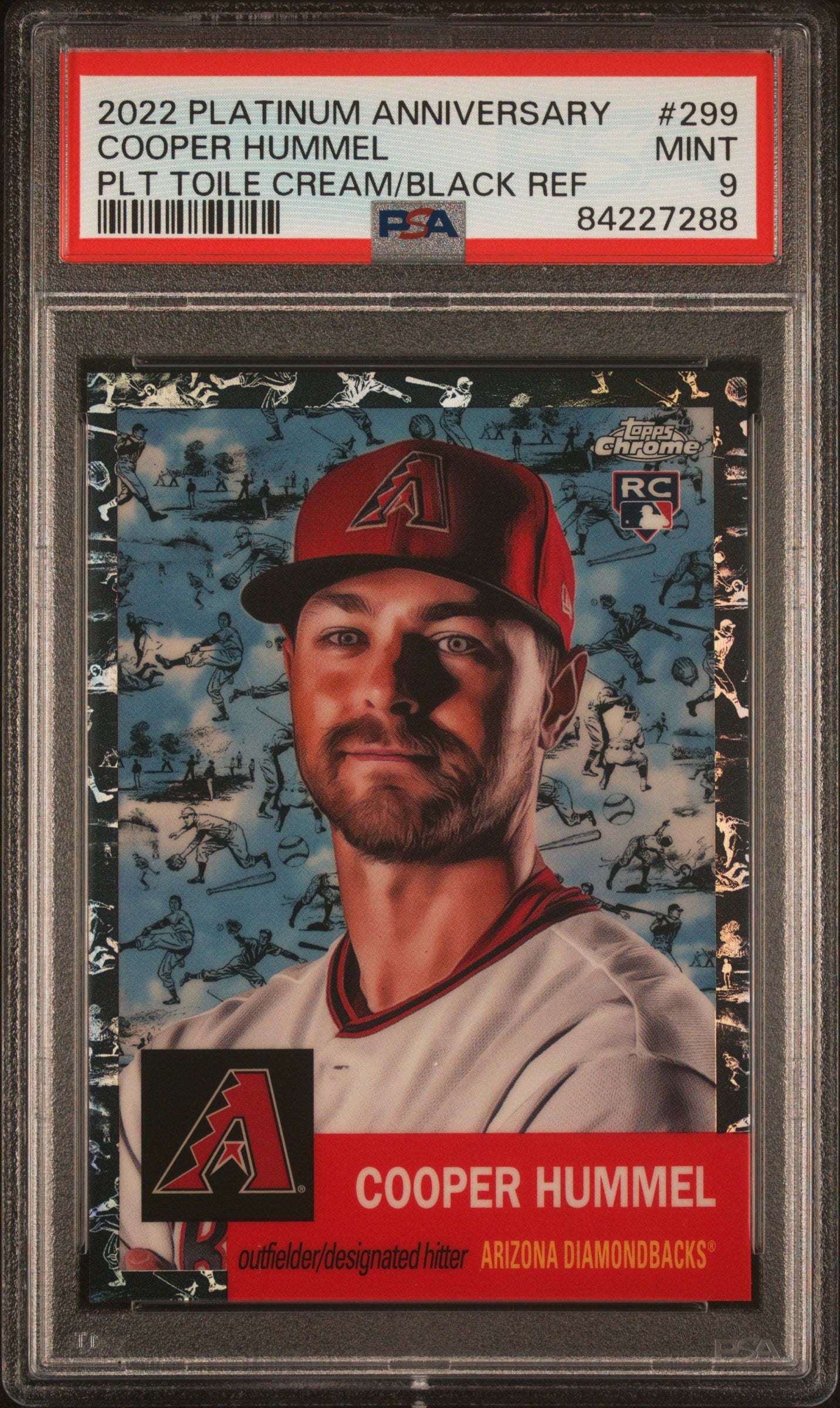 2022 Topps Chrome Platinum Anniversary #299 Cooper Hummel Platinum Toile Cream/Black Refractor PSA 9