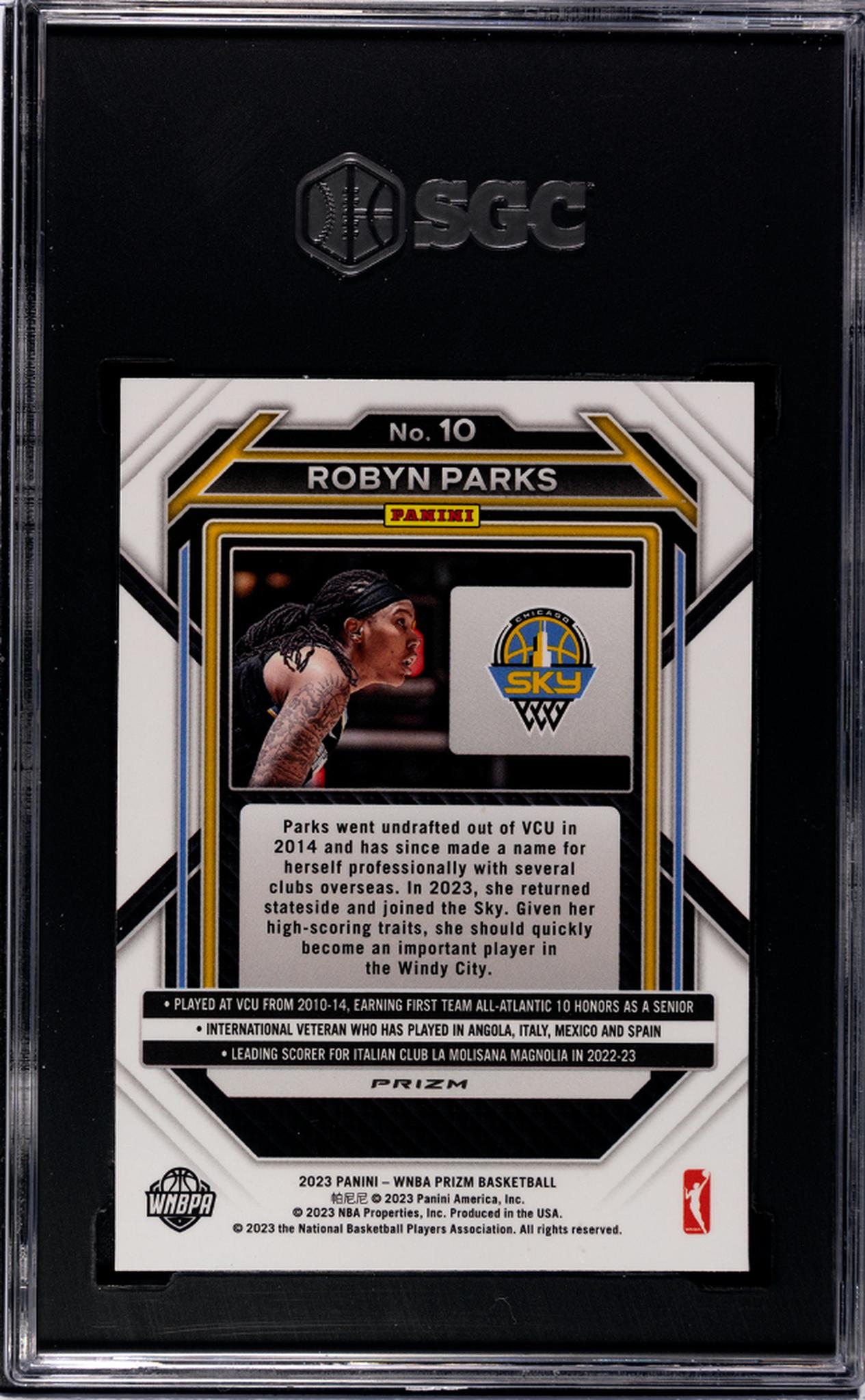 2023 Panini Prizm Ruby Wave Robyn Parks #10 RC SGC 10