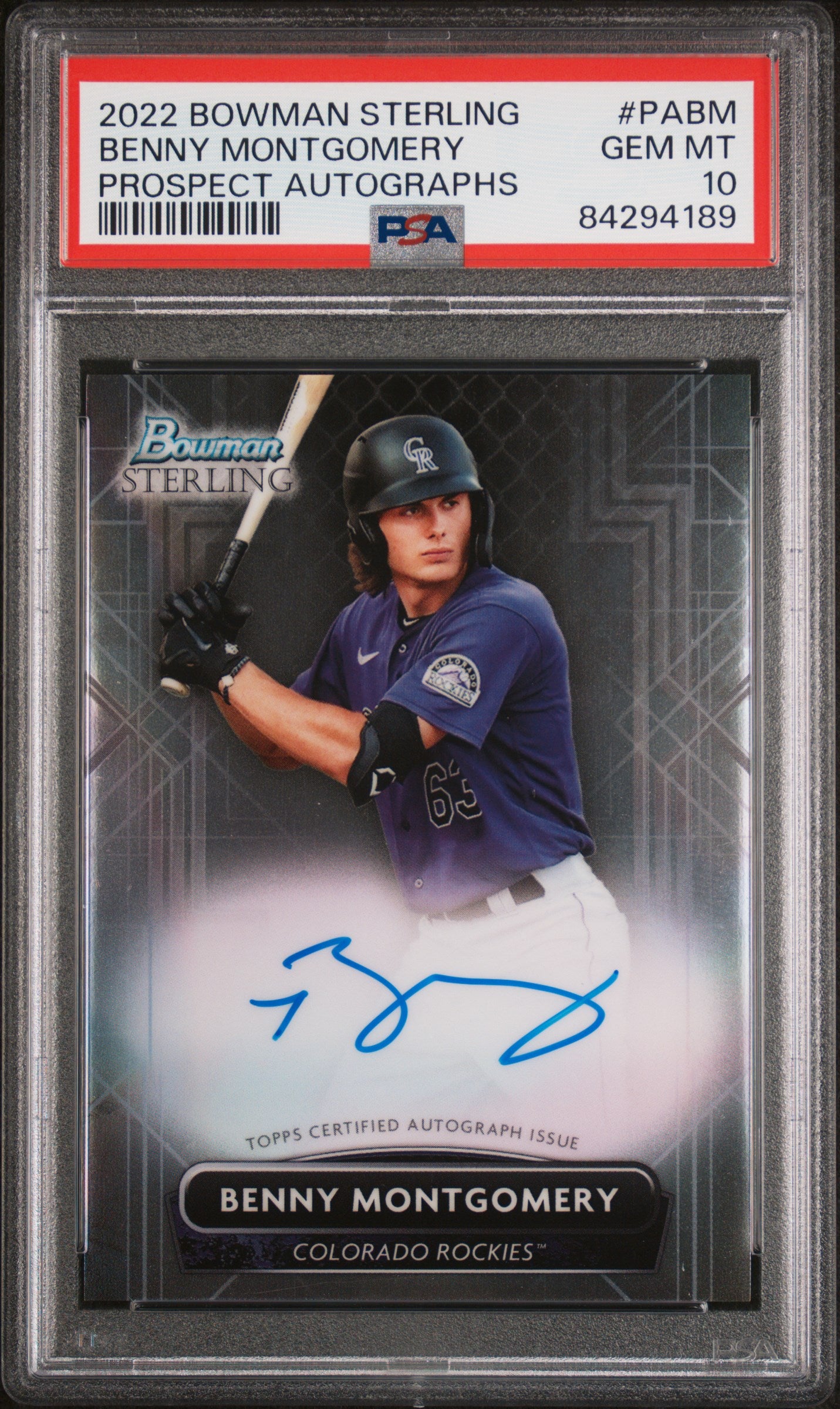 2022 Bowman Sterling Benny Montgomery #PABM Auto PSA 10