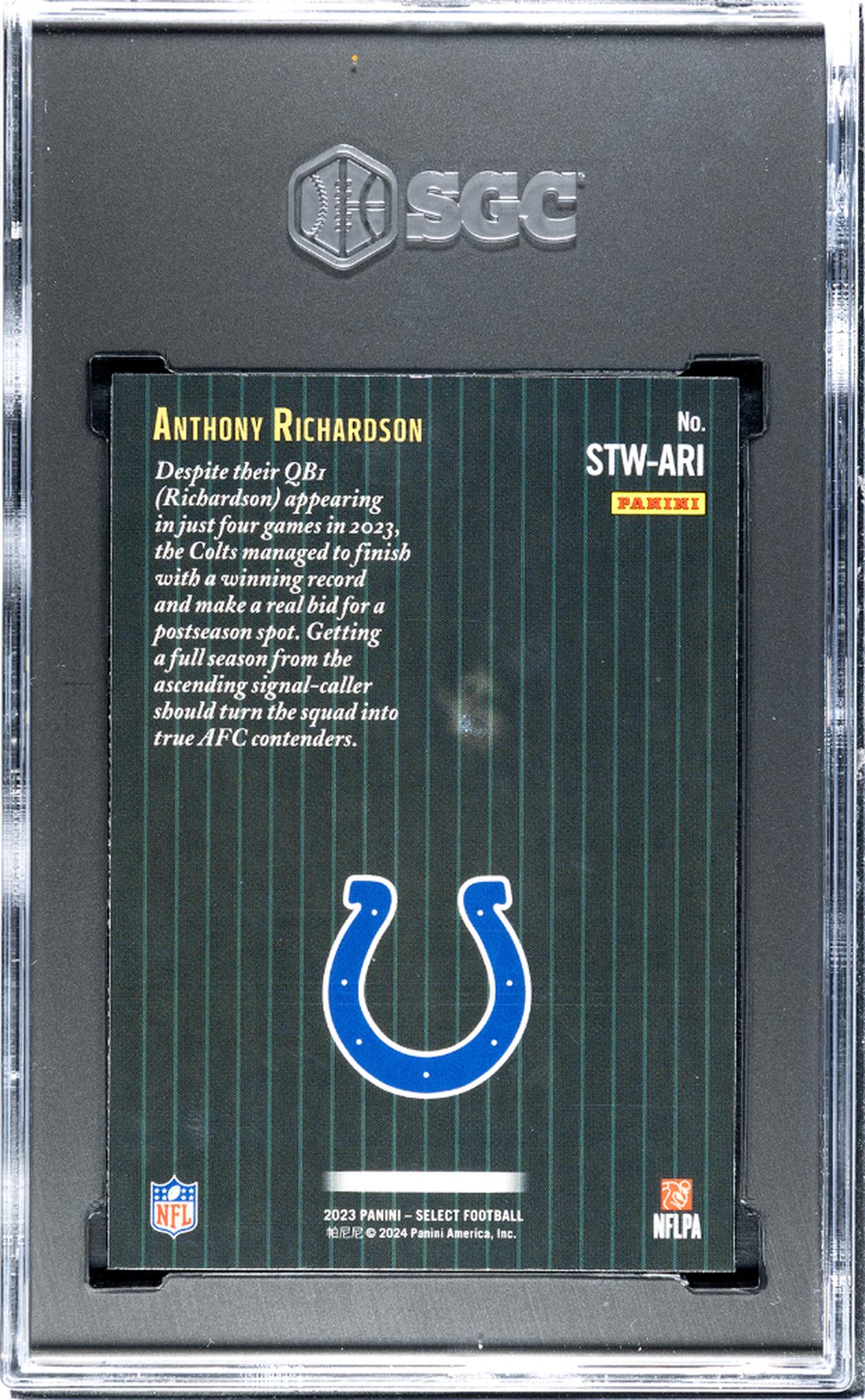 2023 Panini Select #STW-ARI Anthony Richardson Rookie SGC 8.5