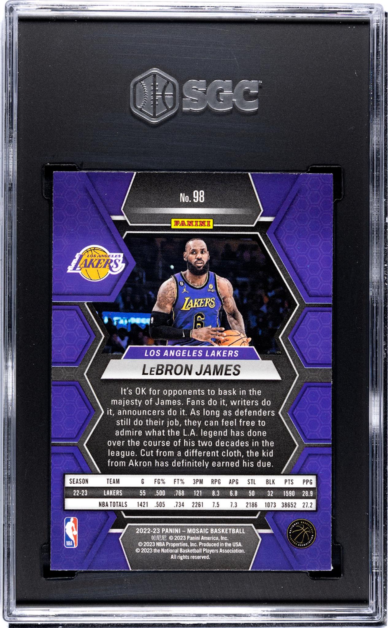 2022-23 Panini Mosaic #98 Lebron James SGC 9