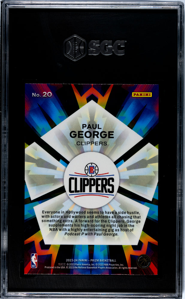 2023-24 Panini Prizm #20 Paul George Kaleidoscopic SGC 10