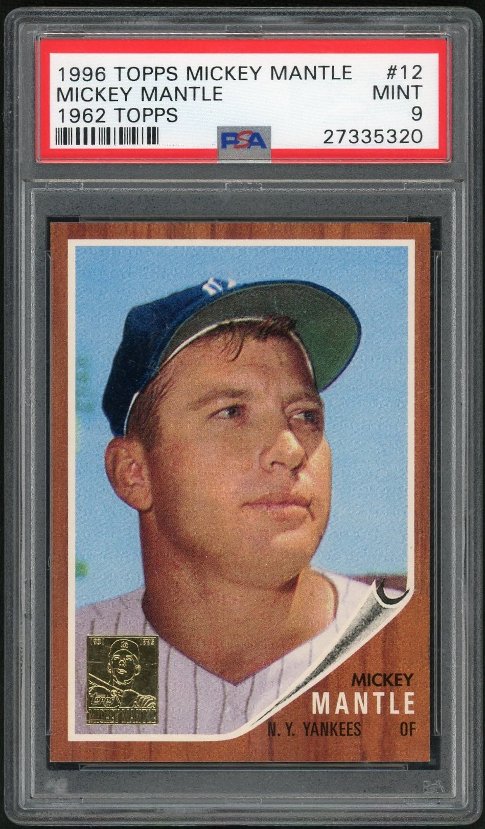1996 Topps Reprint '62 Mickey Mantle #12 PSA 9