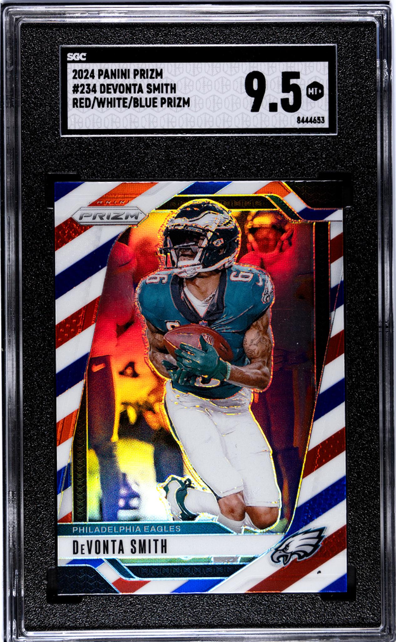 2024 Panini Prizm Red White Blue Prizm DeVonta Smith #234 SGC 9.5
