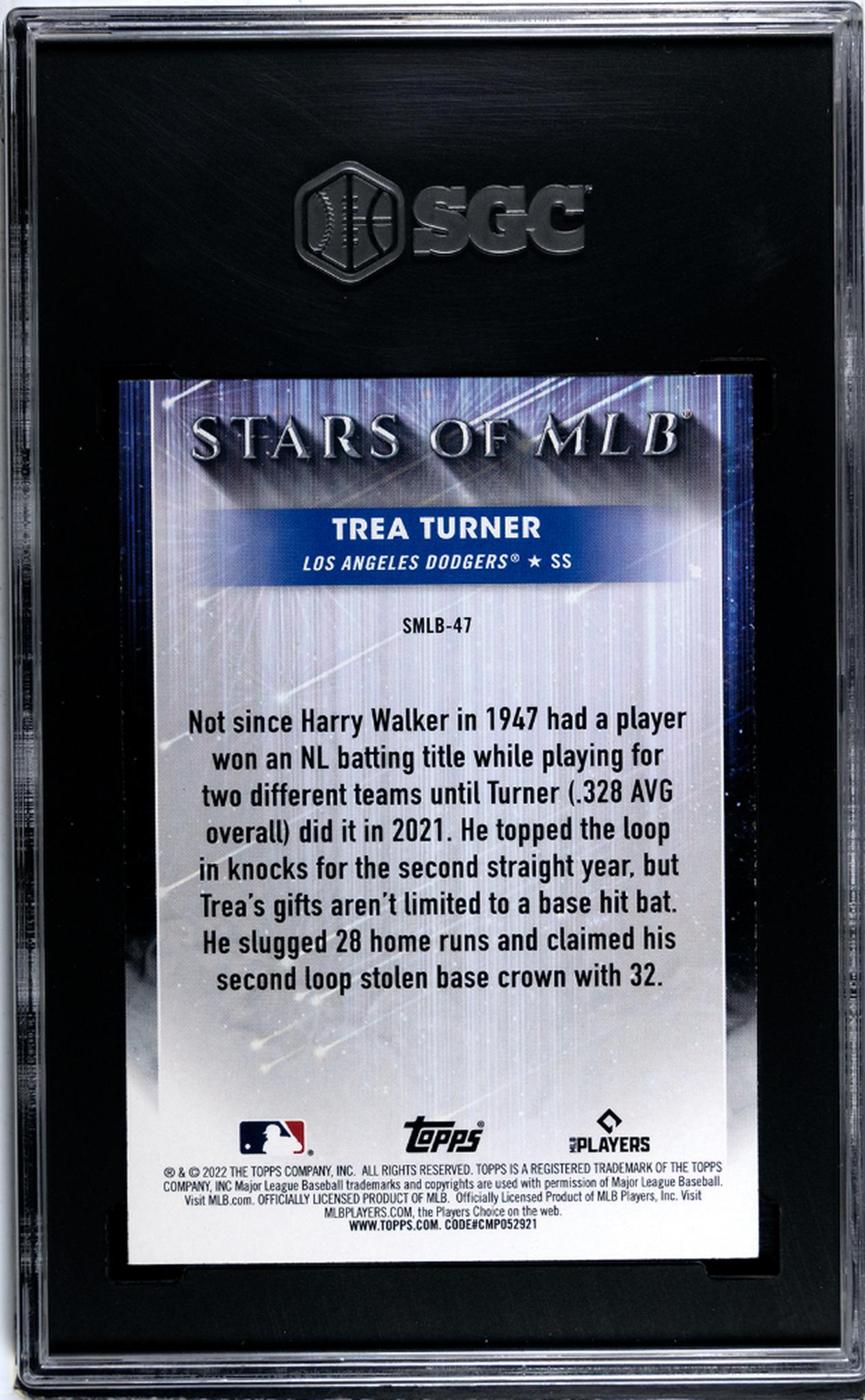 2022 Topps #SMLB-47 Trea Turner Stars of MLB SGC 10