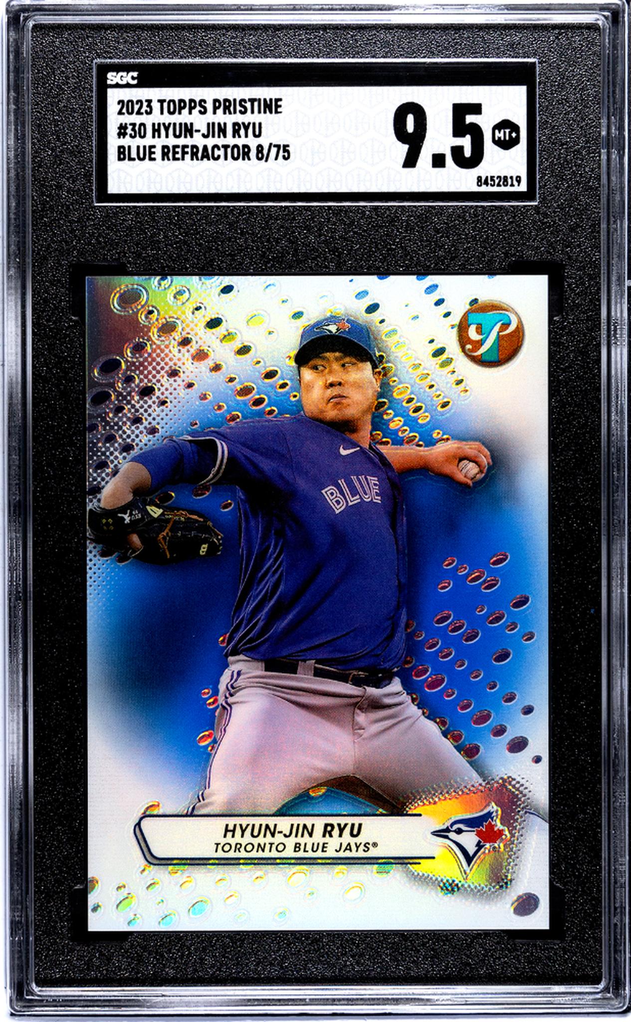 2023 Topps Pristine #30 Hyun-Jin Ryu Blue Refractor /75 SGC 9.5