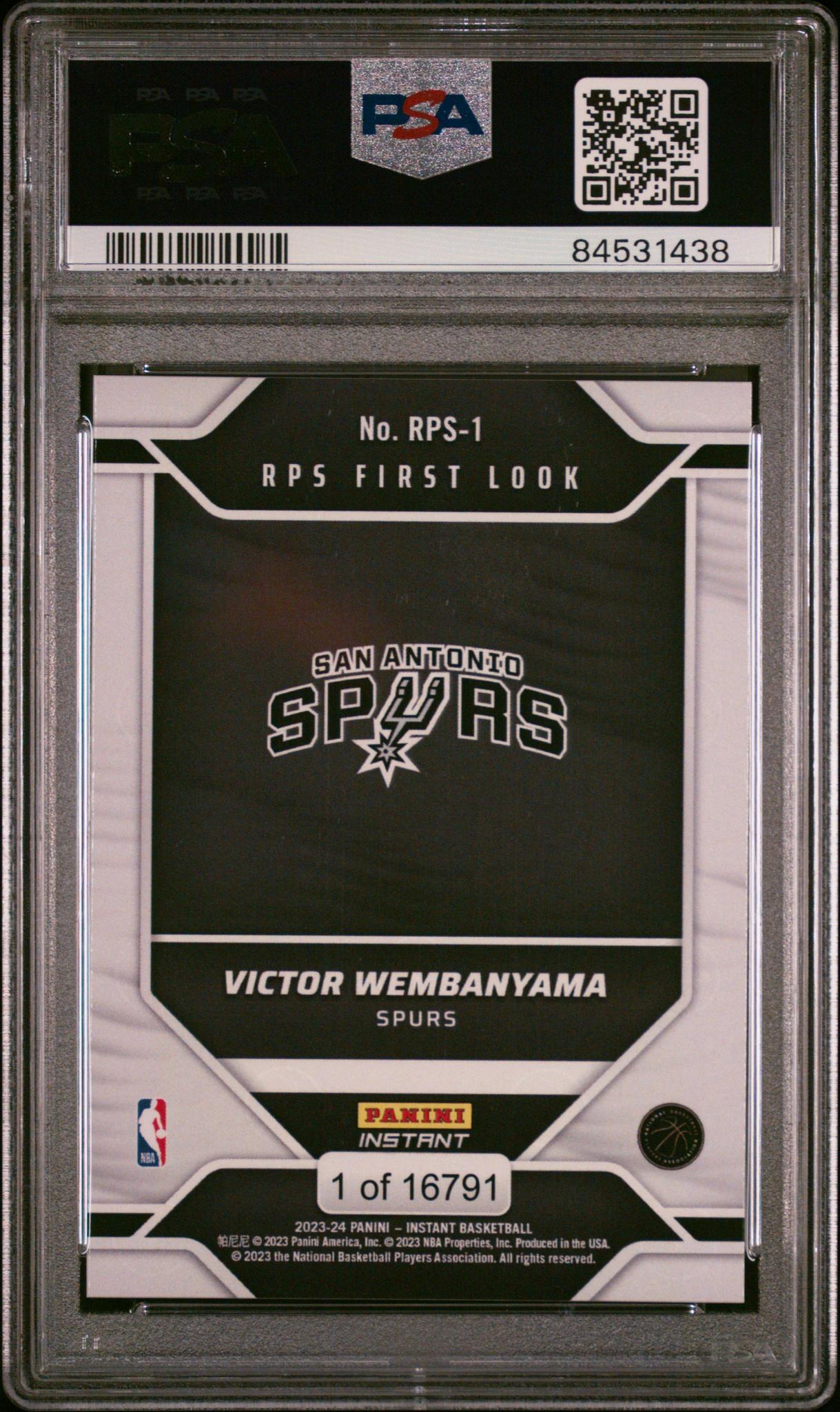2023 Panini Instant RPS First Look Victor Wembanyama #RPS1 RC PSA 10