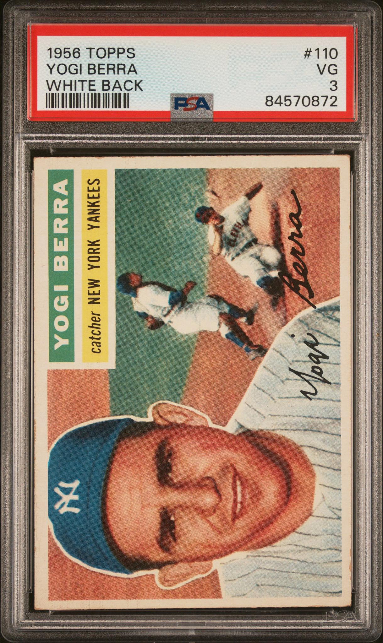 1956 Topps #110 Yogi Berra White Back PSA 3