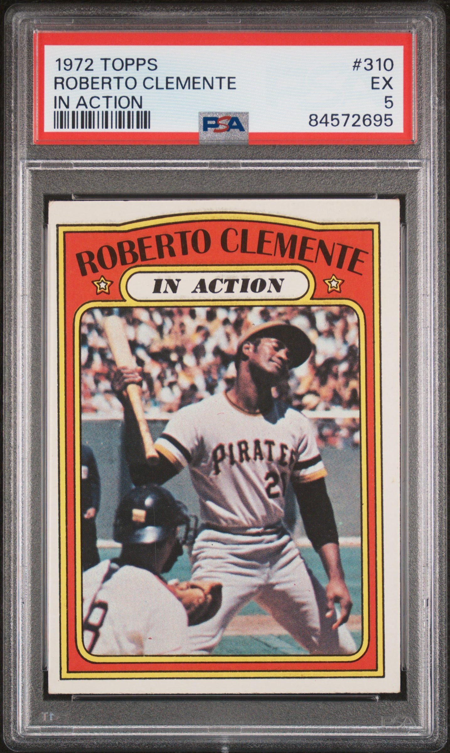 1972 Topps #310 Bob Clemente In Action PSA 5