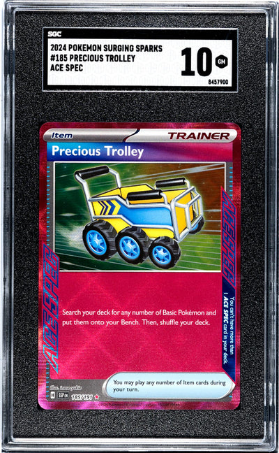 2024 Pokémon Surging Sparks Precious Trolley #185/191 Ace Spec SGC 10