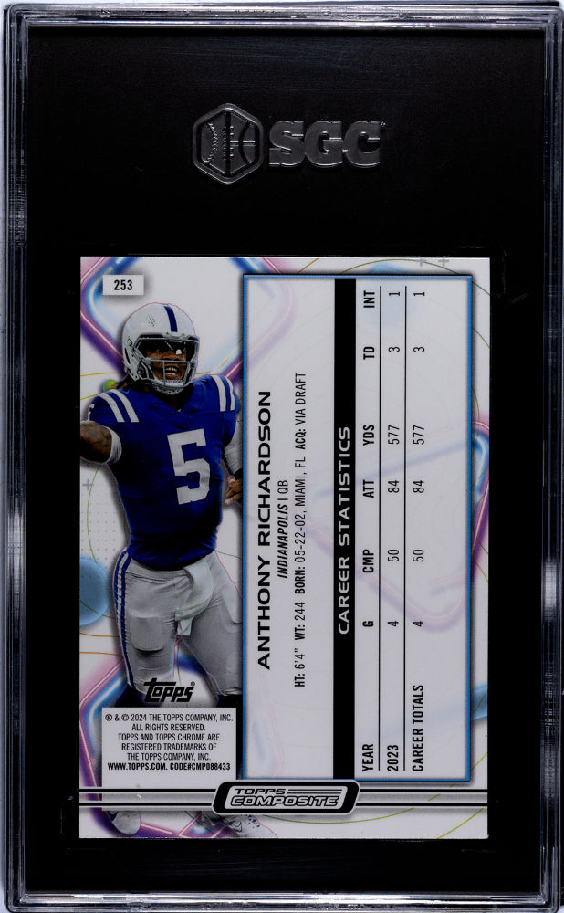 2023 Topps Chrome #253 Anthony Richardson Rookie SGC 9.5