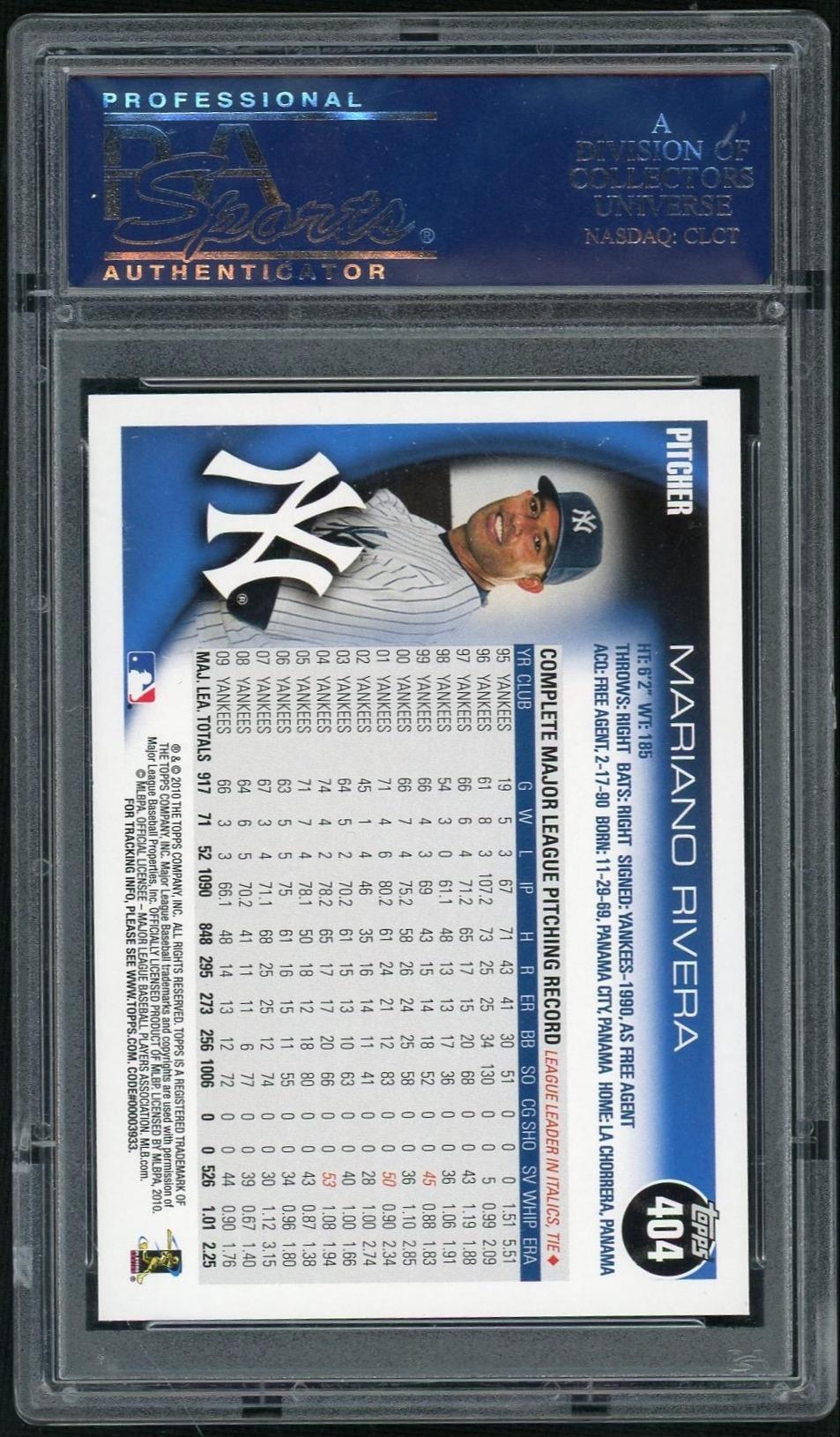 2010 Topps Mariano Rivera #404 PSA 10