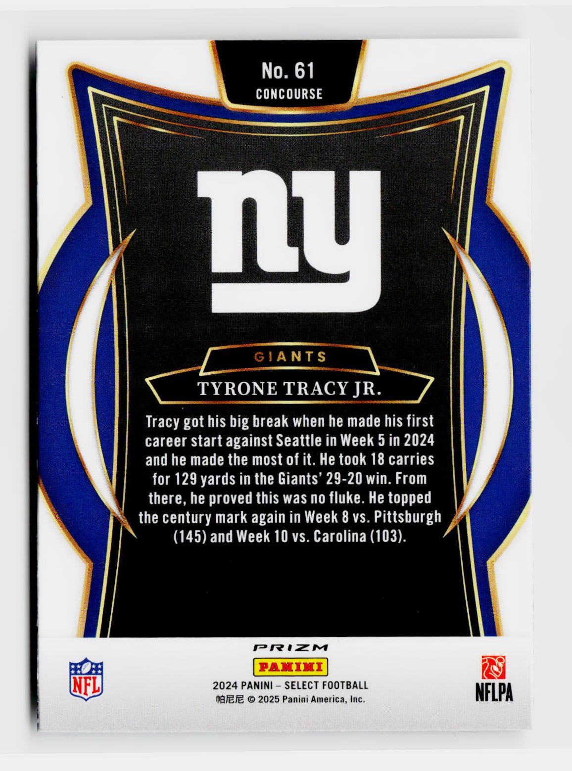 2024 Panini Select Tyrone Tracy Jr. Zebra SSP #61 Rookie RC Concourse