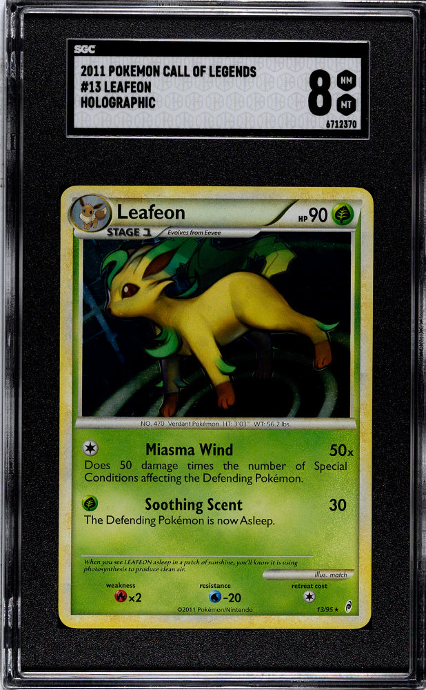 2011 Pokemon Call of Legends Leafeon Holographic #13 SGC 8