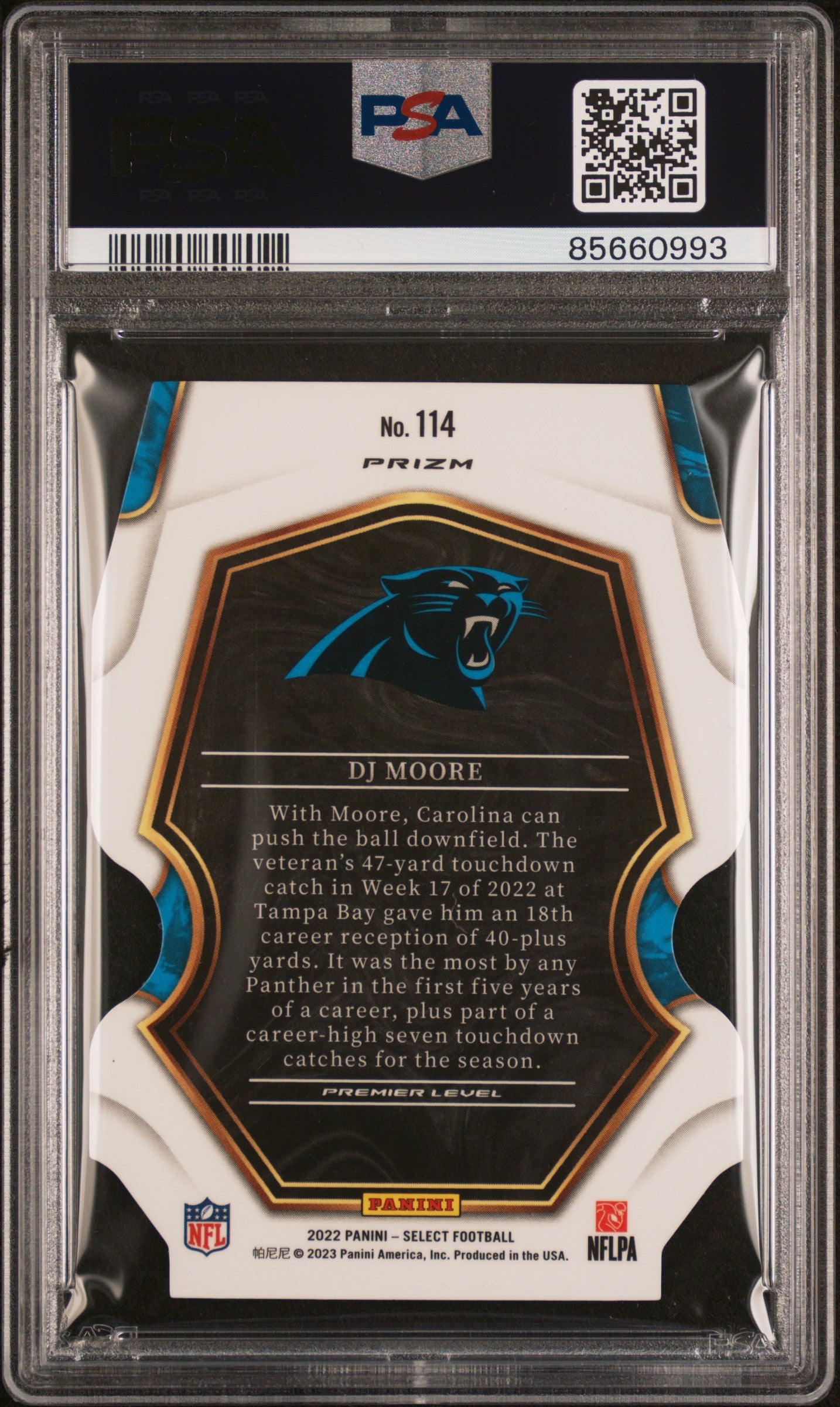 2022 Select Prizm Zebra Die Cut Dj Moore #114 PSA 9